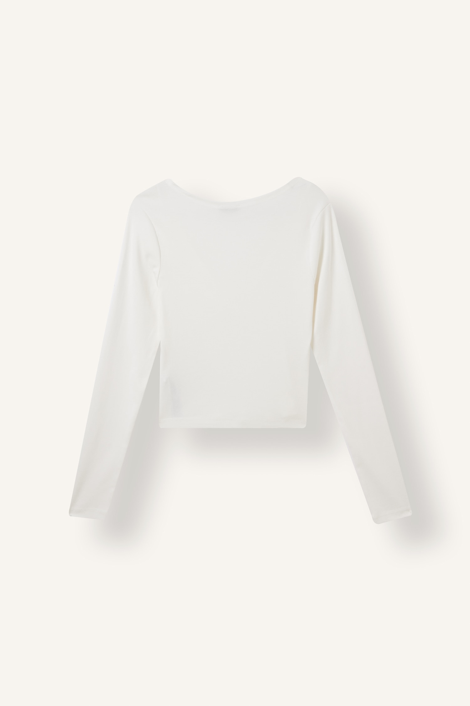 DeFacto Fitted V Yaka Ribana Crop Basic Tişört görsel 2