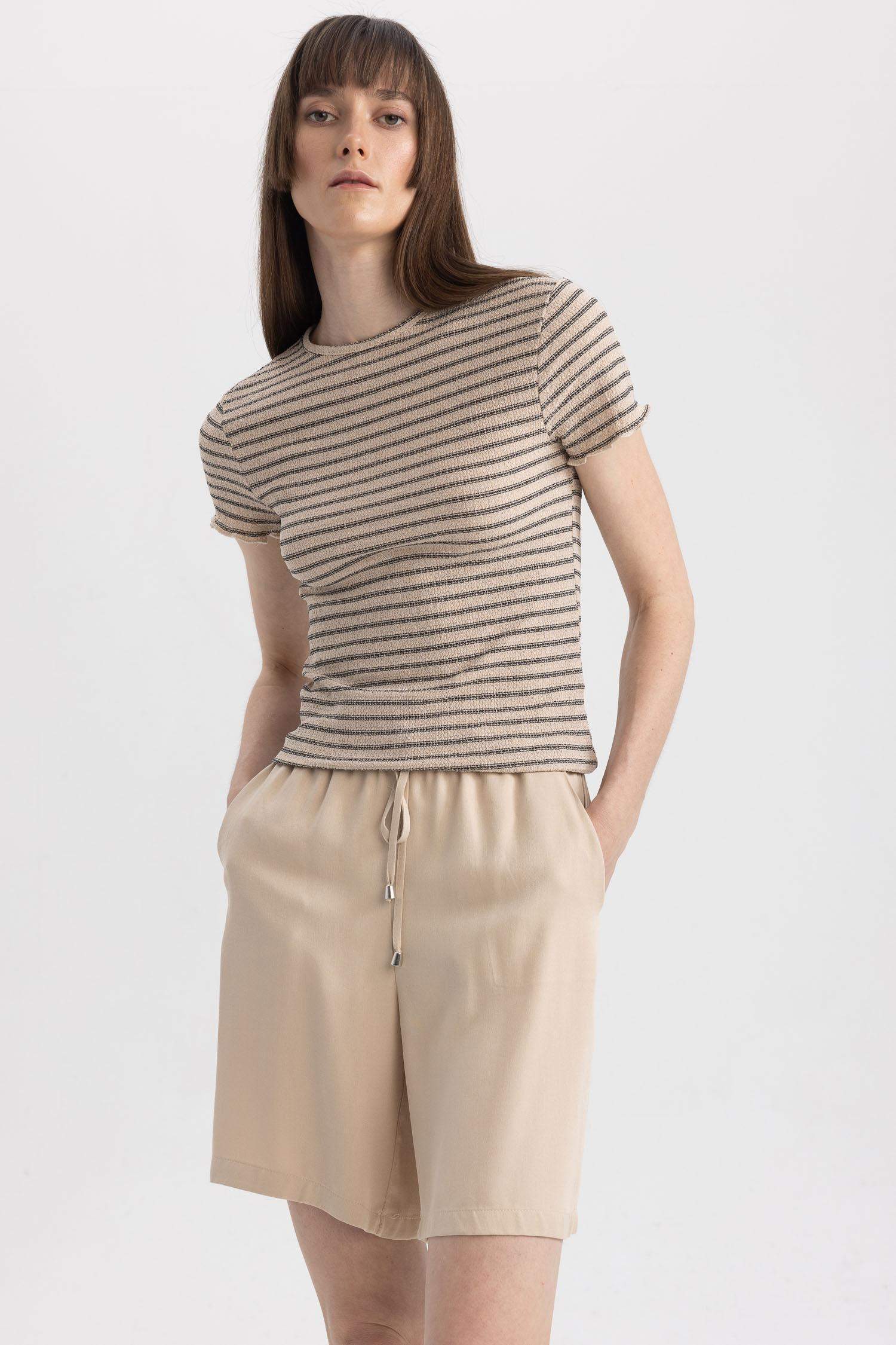 High Waist Viscose Shorts