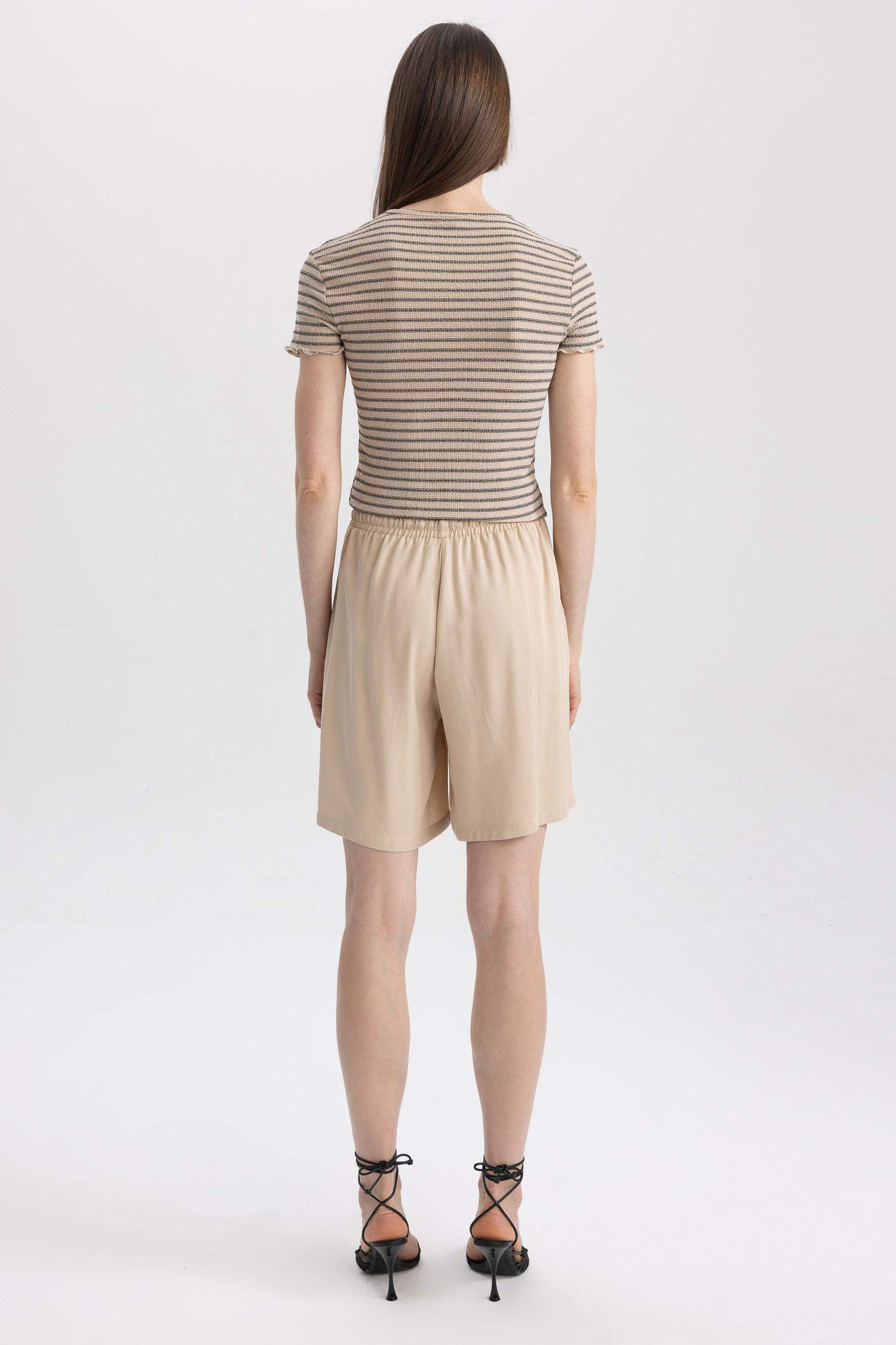 High Waist Viscose Shorts