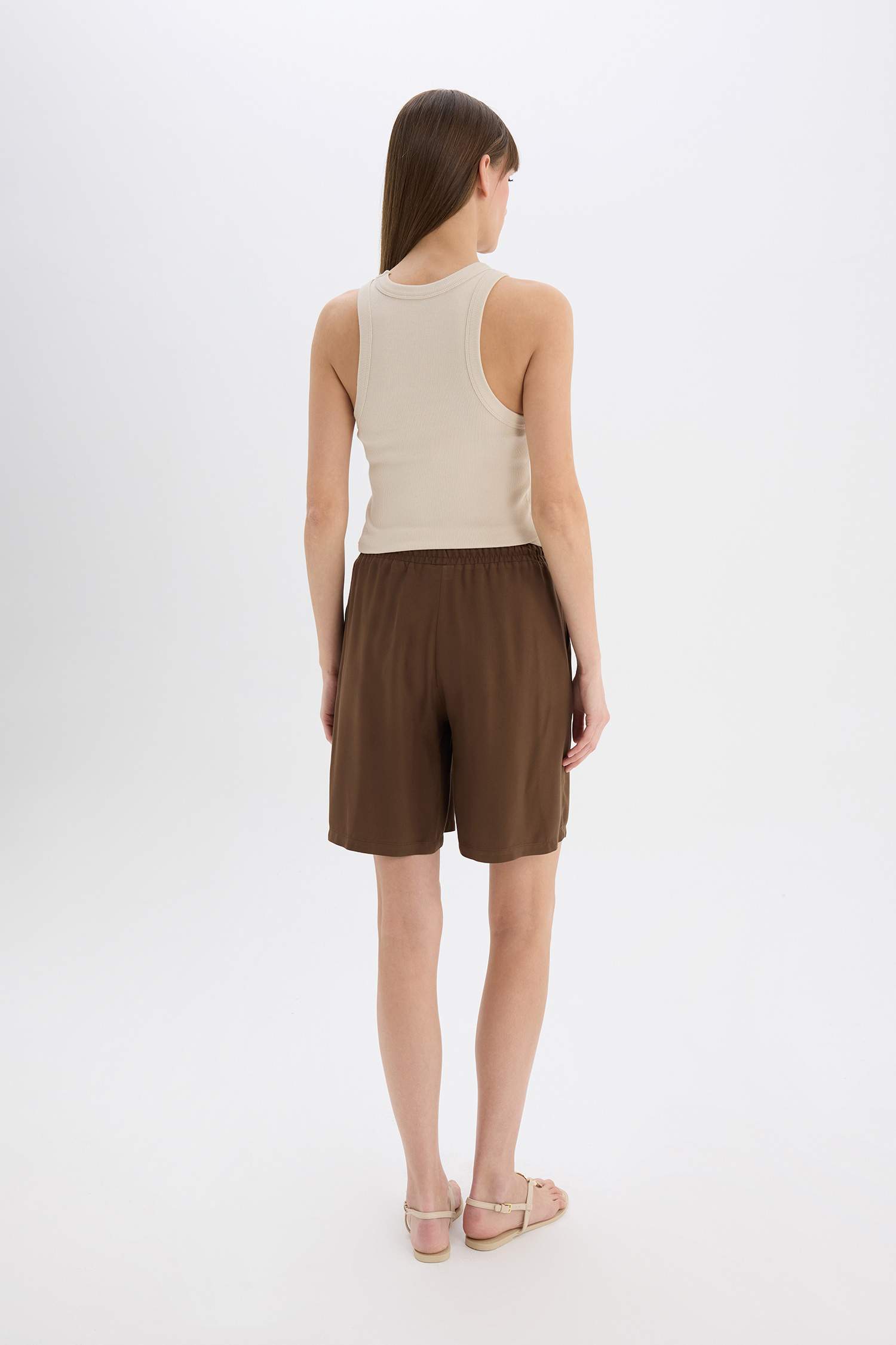 Yüksek Bel Kısa Paça Belmando Şort