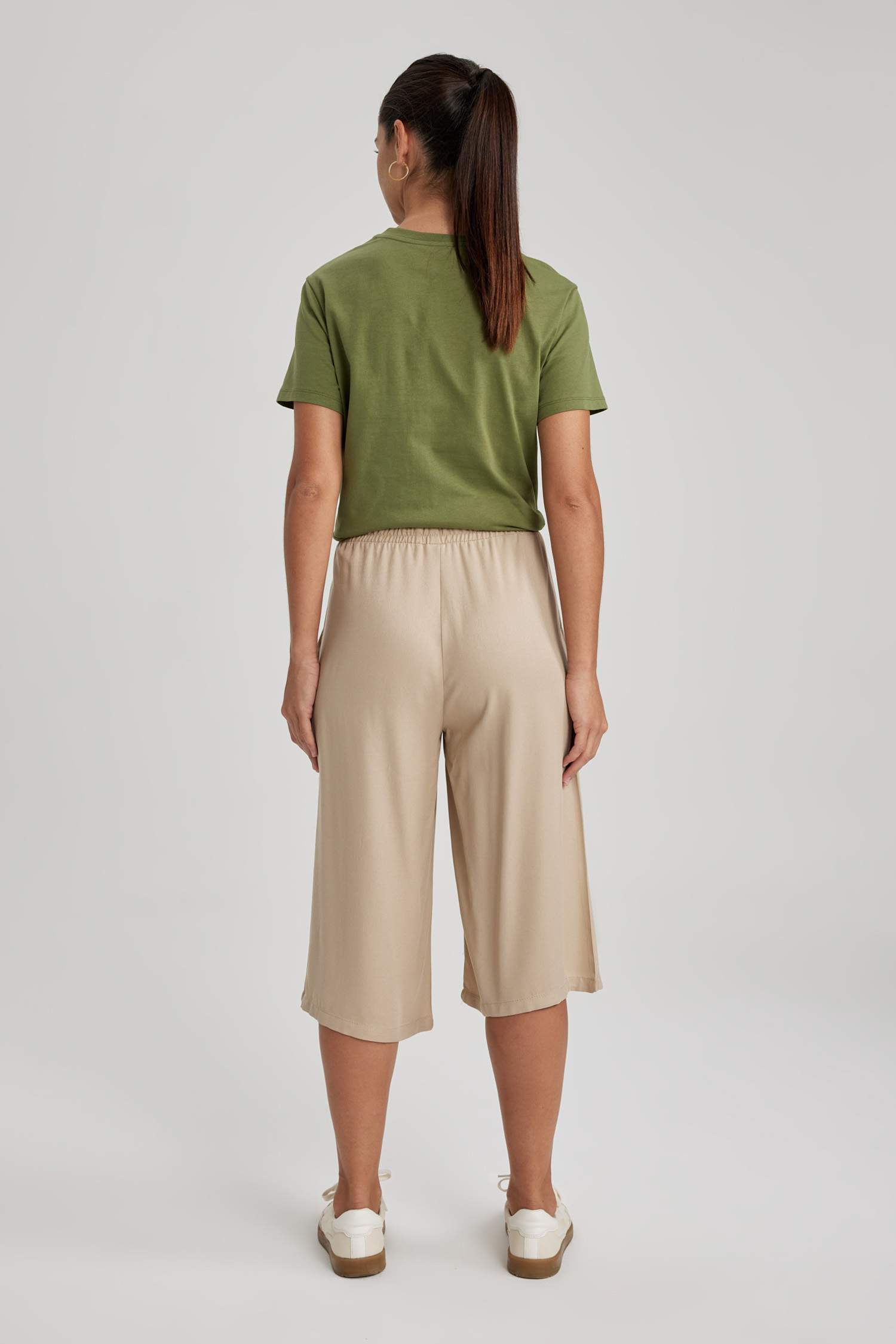 Capri High Waist Crop Fit Viscose Capri