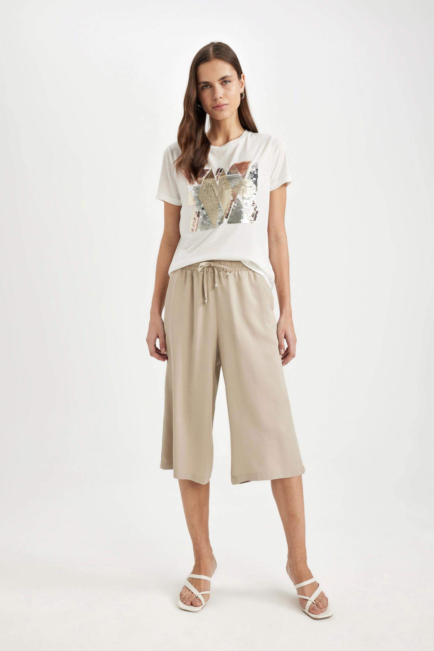 Belmando Kapri Yüksek Bel Crop Fit