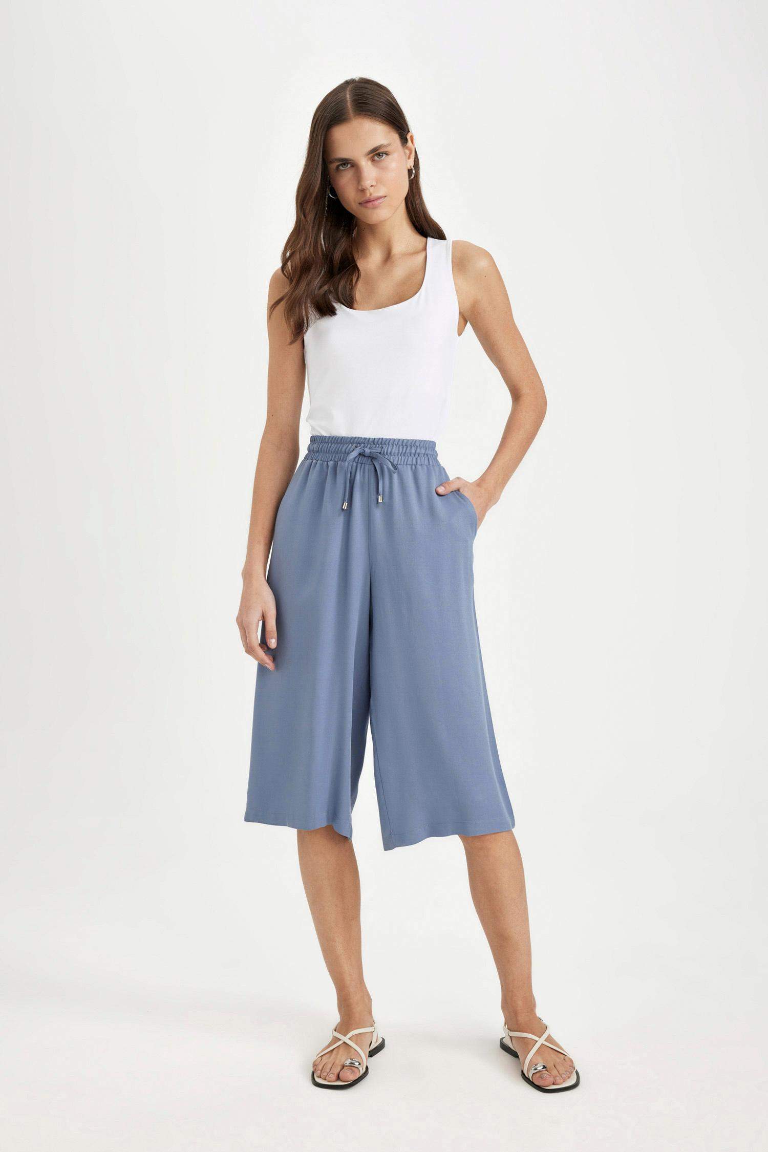 Capri Pantacourt à Taille Haute en Belmando