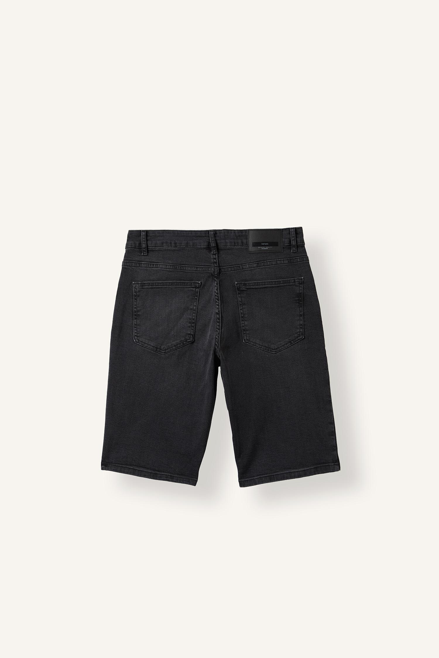 DeFacto Regular Fit Jean Bermuda görsel 8