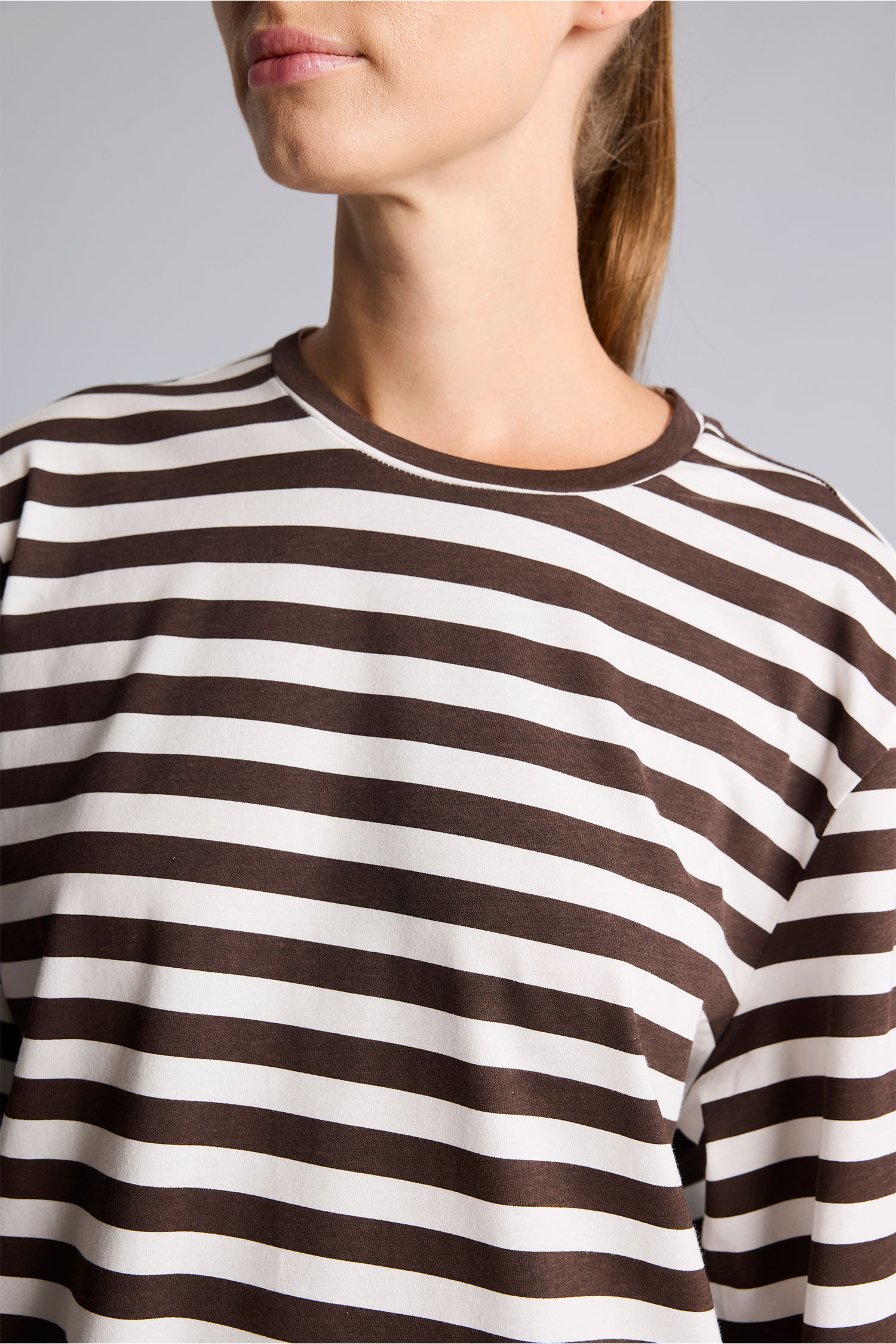 DeFacto Baskılı Çizgili Oversize Tişört görsel 4