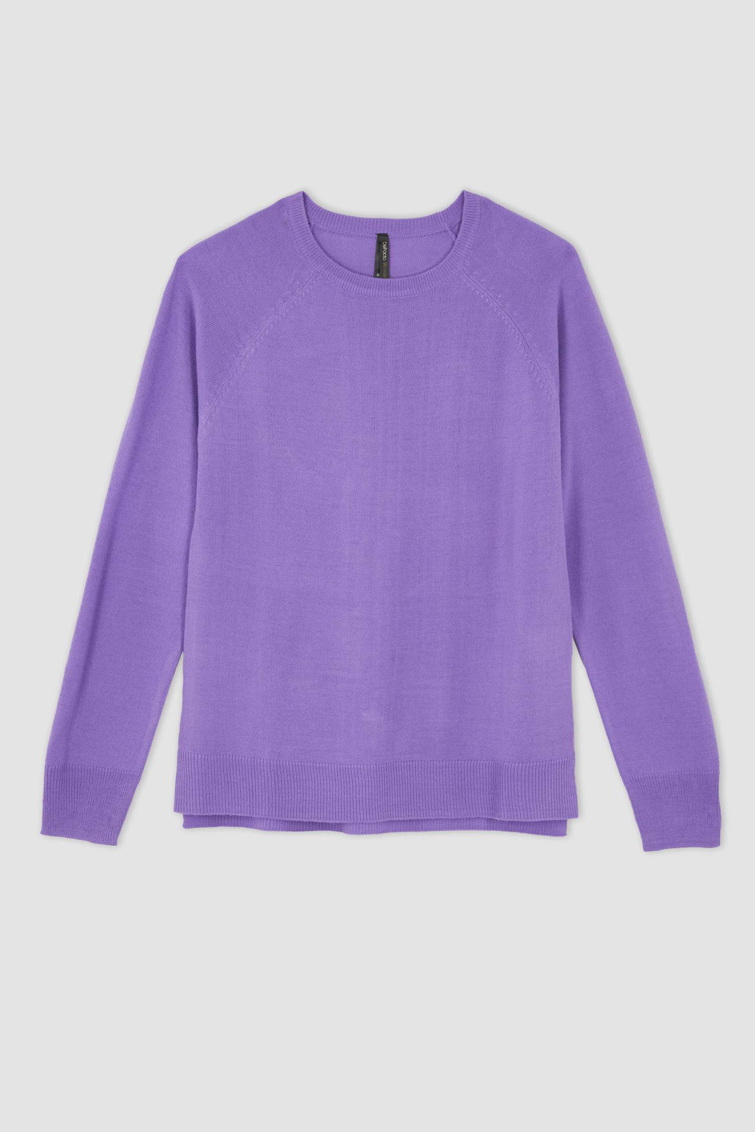 релакс пішімі дөңгелек жаға Пулловер