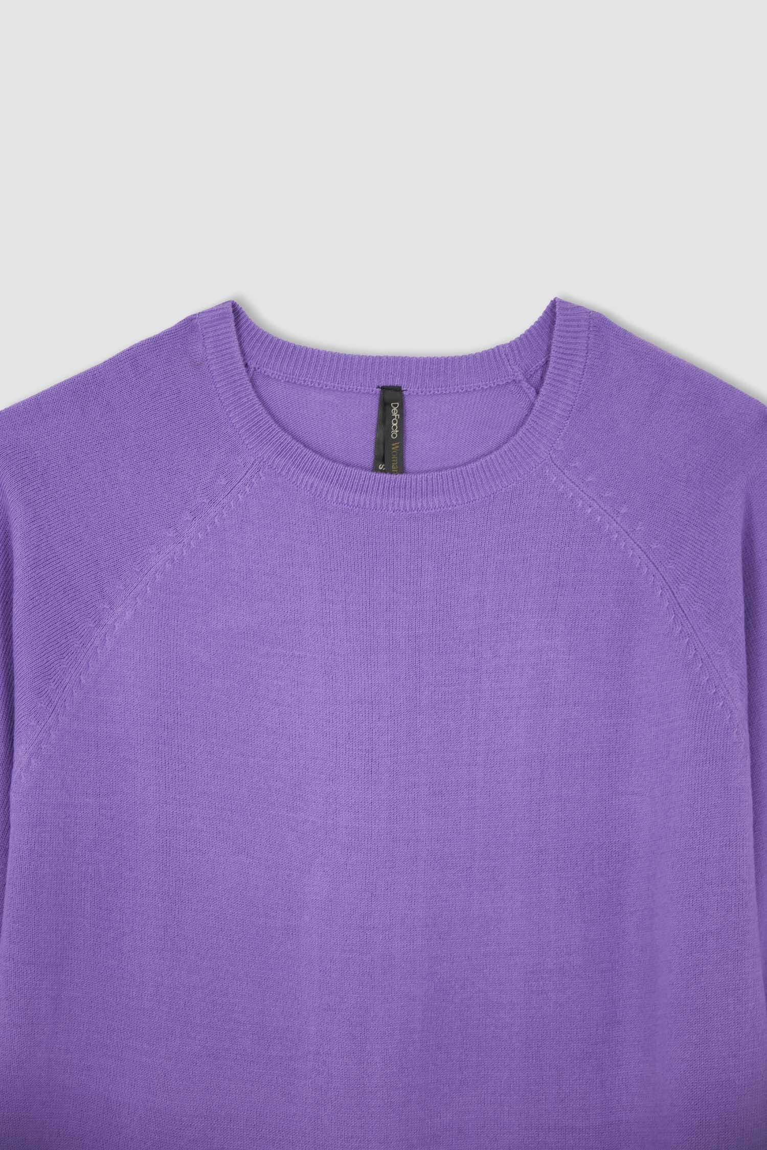 релакс пішімі дөңгелек жаға Пулловер