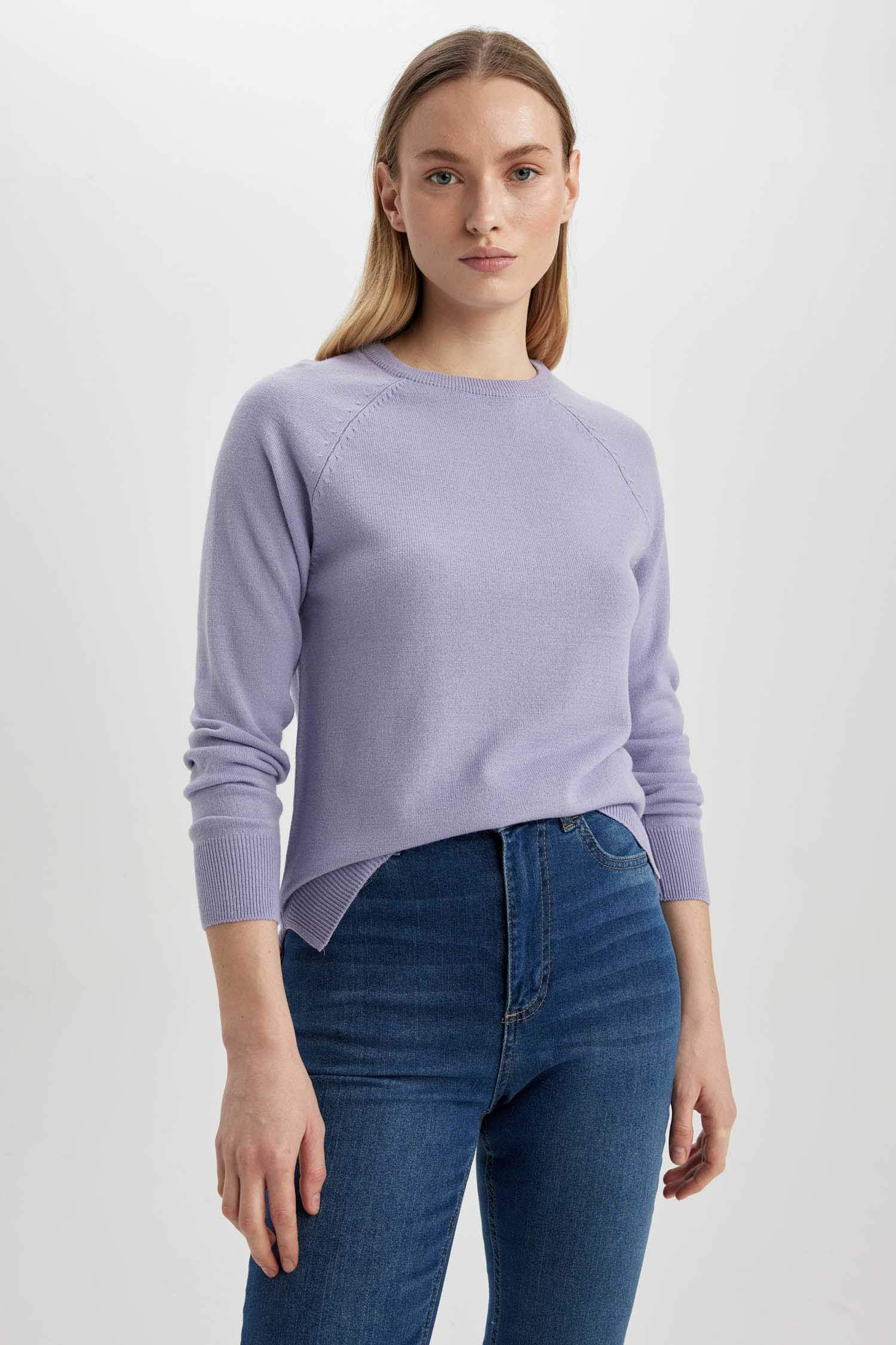 қалыпты пішім дөңгелек жаға Пулловер