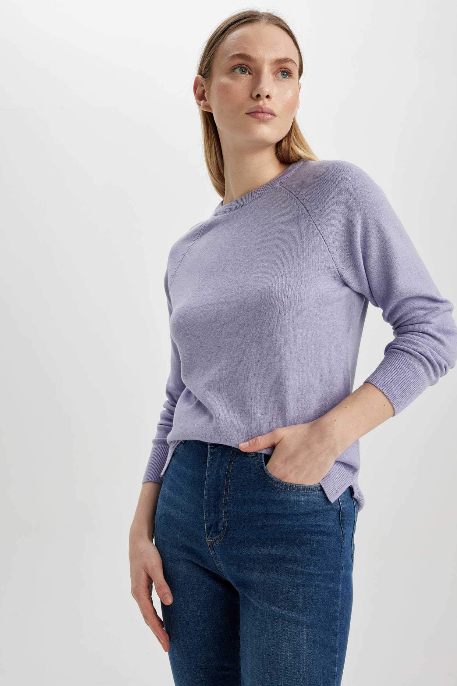 қалыпты пішім дөңгелек жаға Пулловер