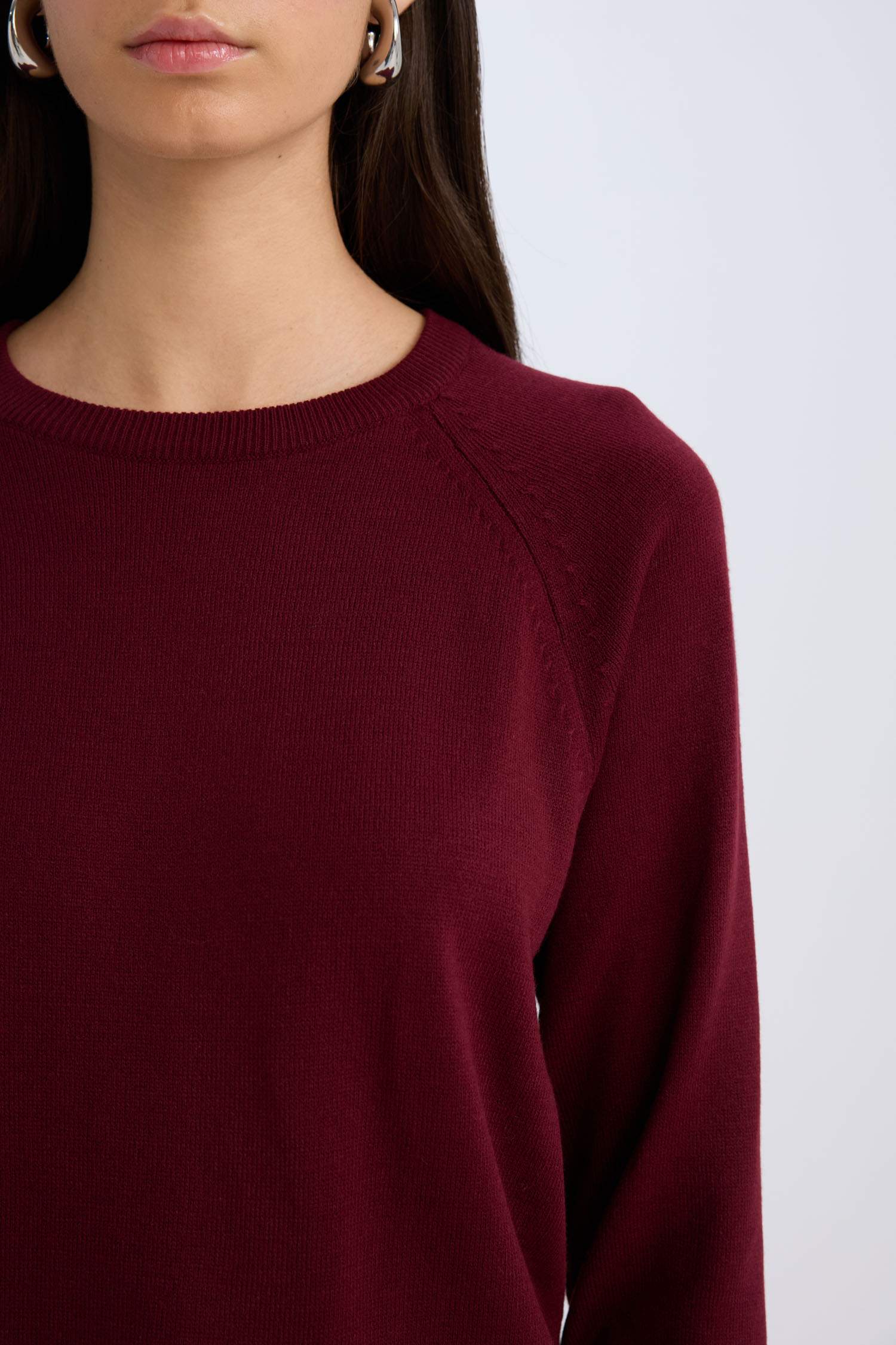 Regular Fit Yumuşak Dokulu Bisiklet Yaka Basic Düz Triko Kazak