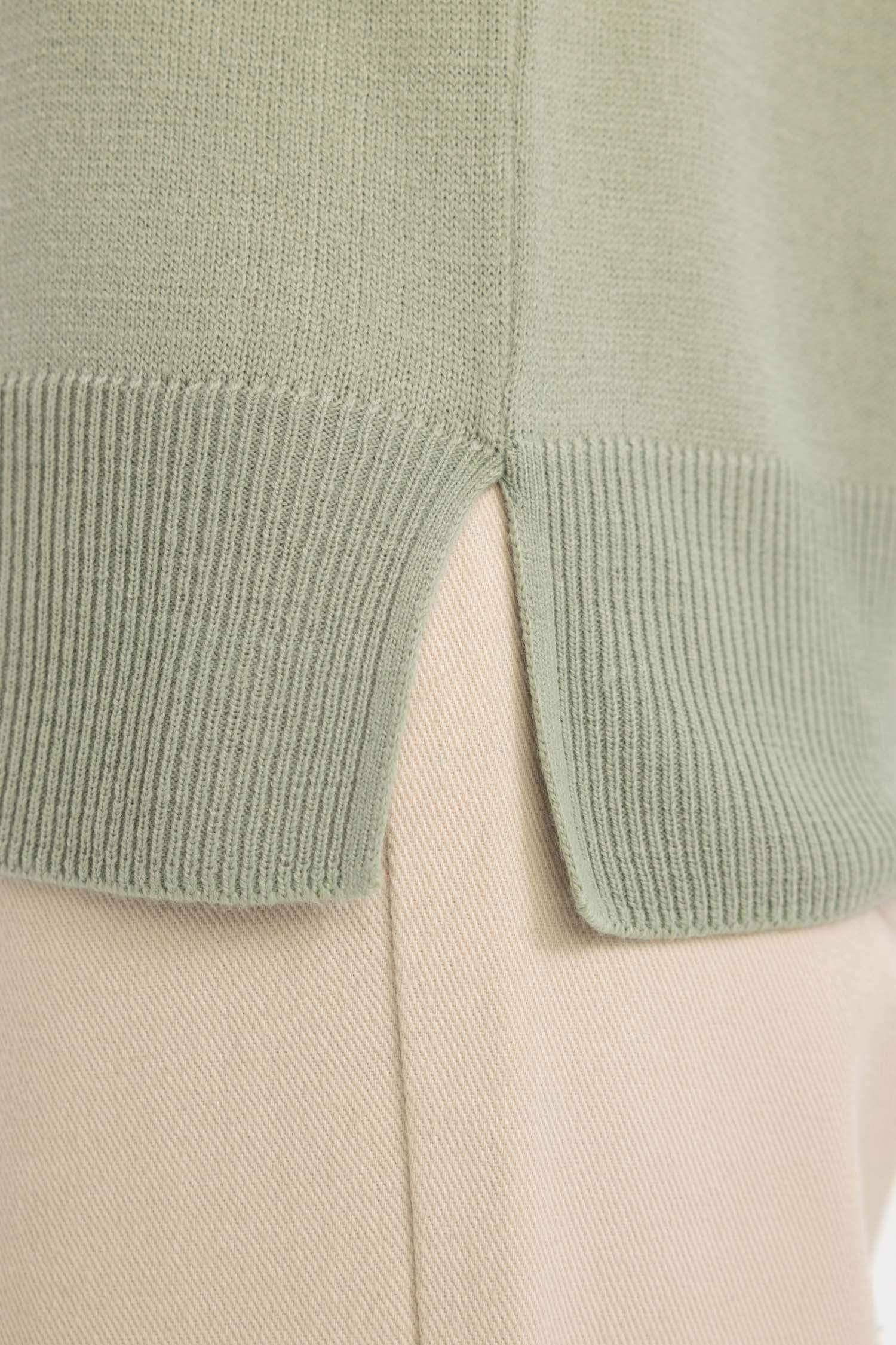 Yumuşak Dokulu Bisiklet Yaka Reglan Kol Basic Düz Triko Kazak