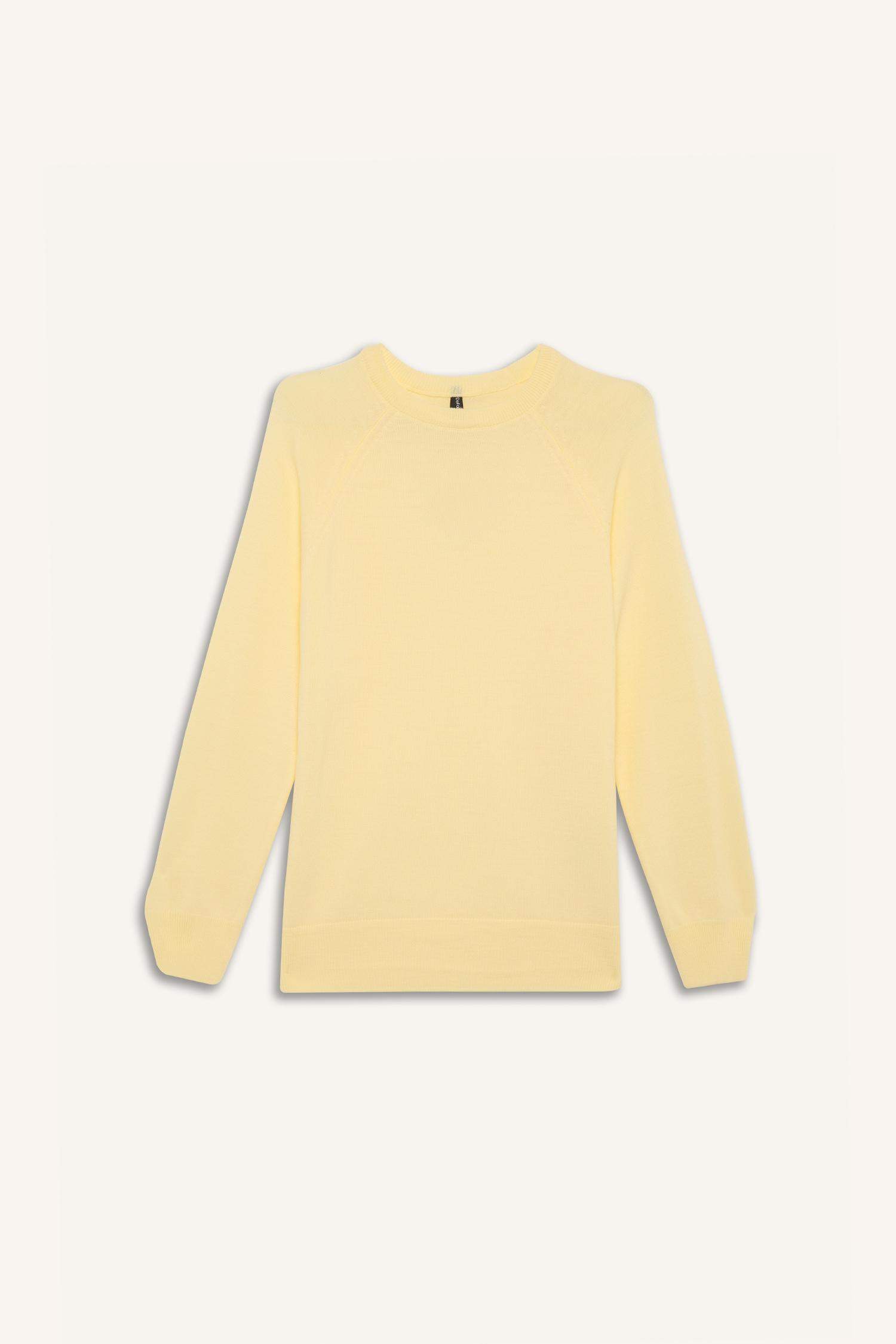 Relax Fit Bisiklet Yaka Basic Düz Triko Kazak