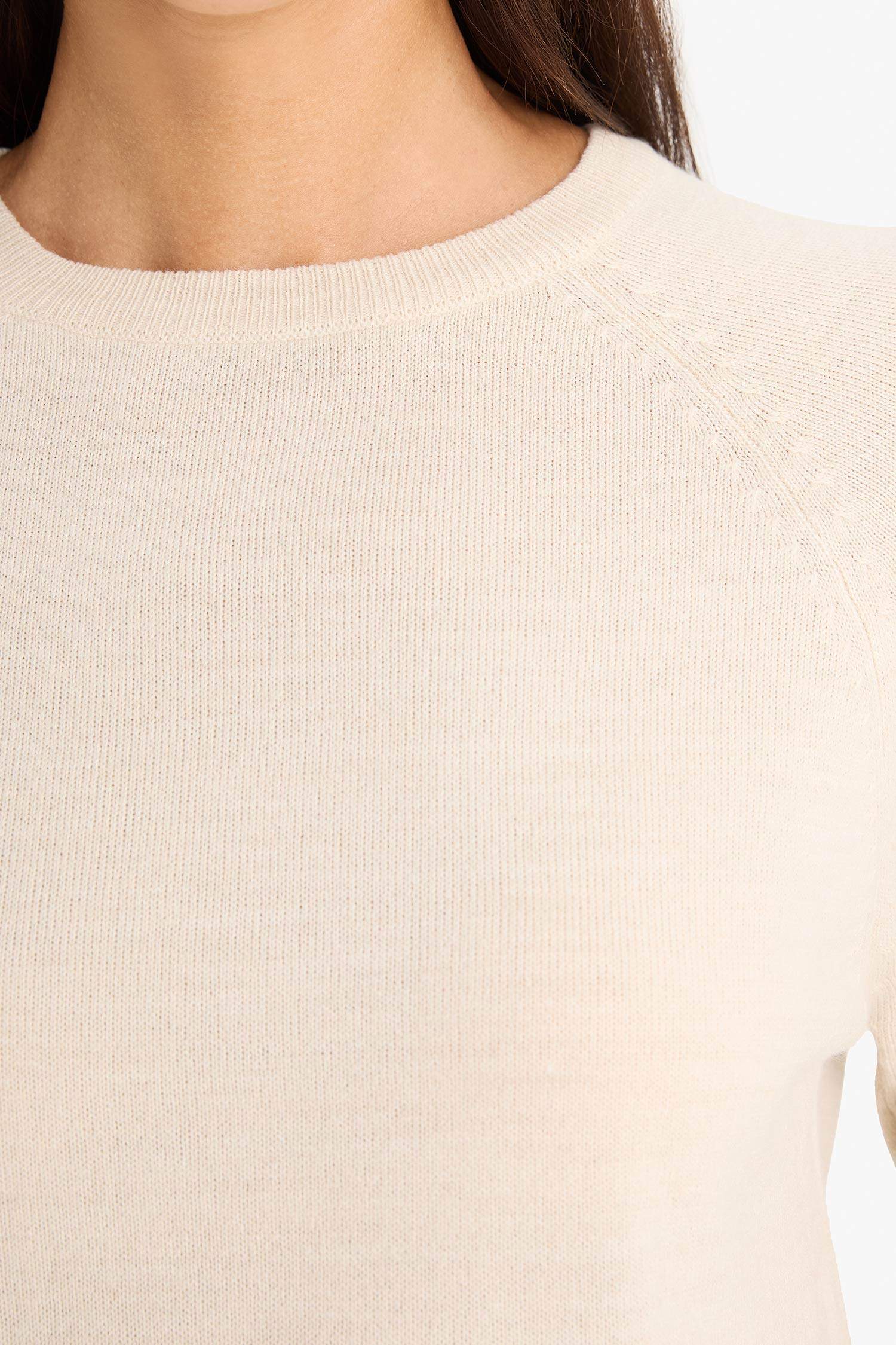 Relax Fit Crew Neck Basic Knit Pullover