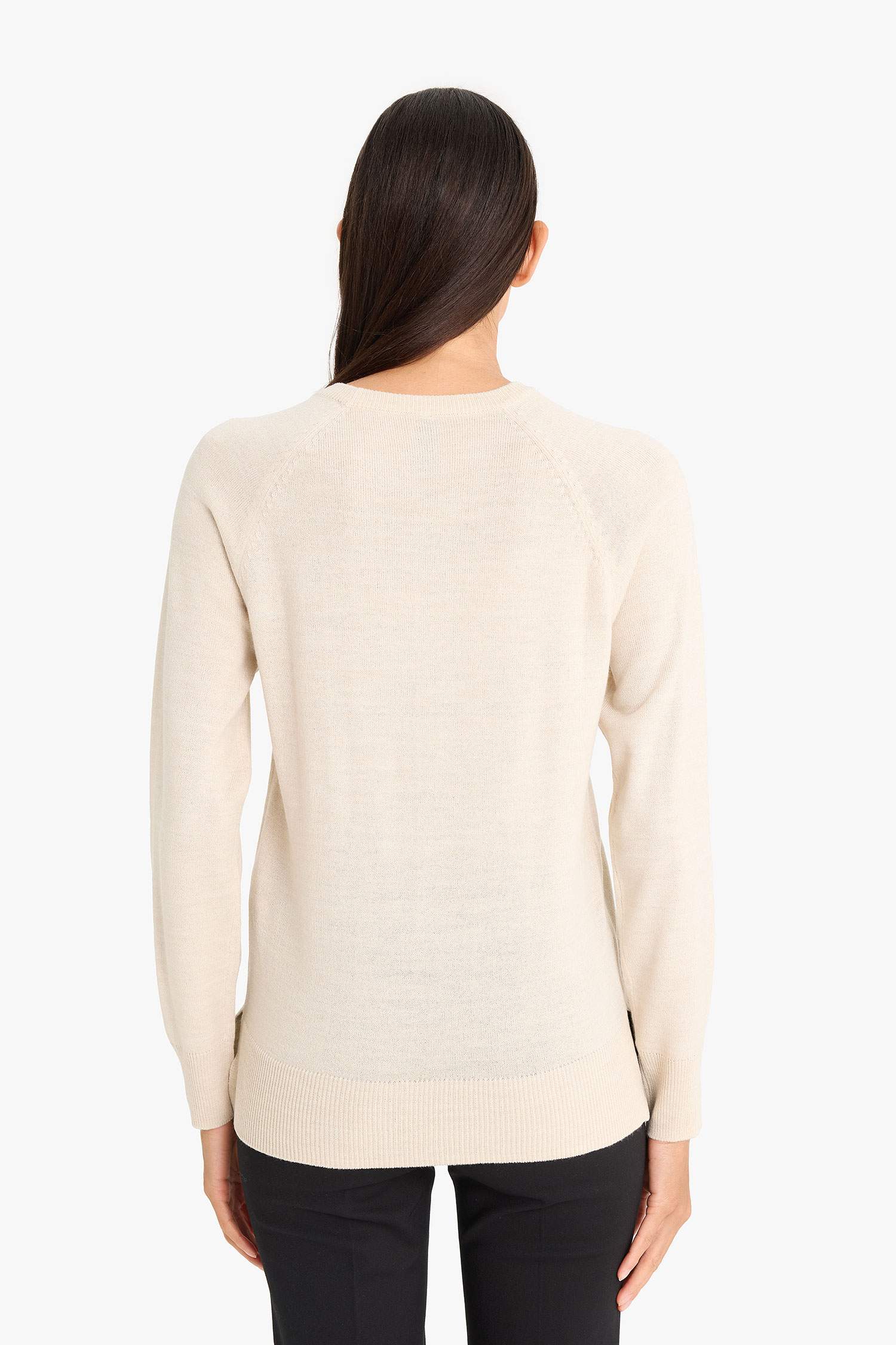 Relax Fit Crew Neck Basic Knit Pullover