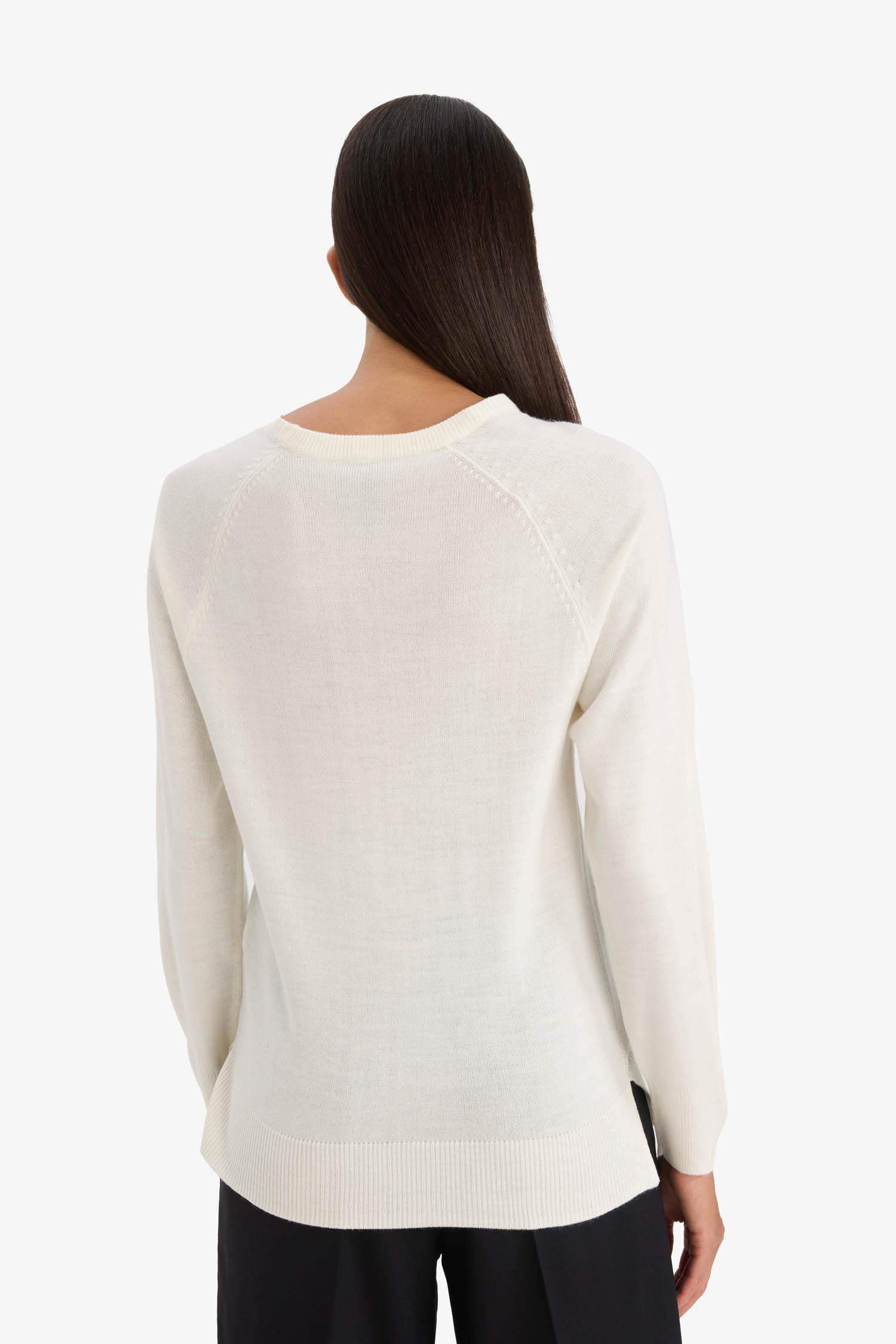 Pull en maille basique à col rond Coupe décontractée