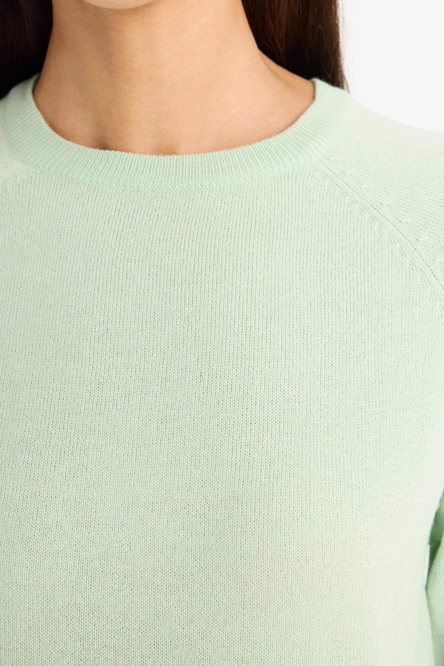 Relax Fit Crew Neck Basic Knit Pullover
