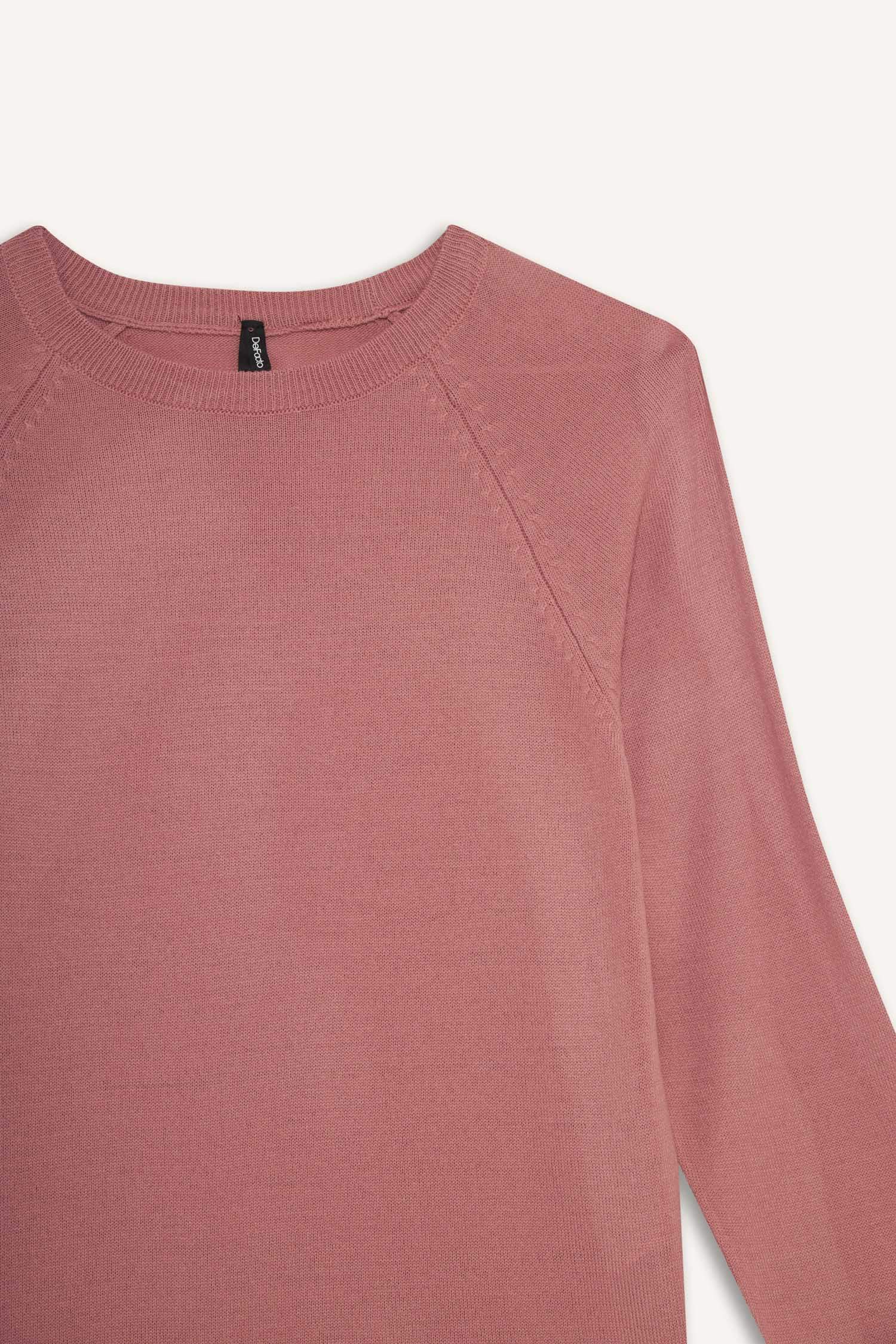 Pull en maille basique à col rond Coupe décontractée