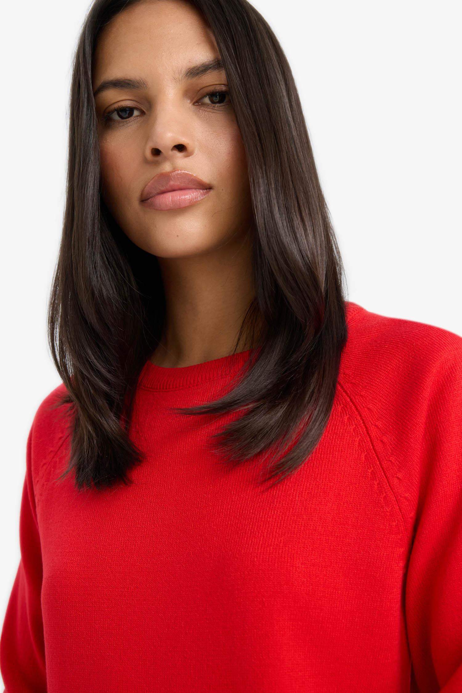 релакс пішімі дөңгелек жаға Пулловер