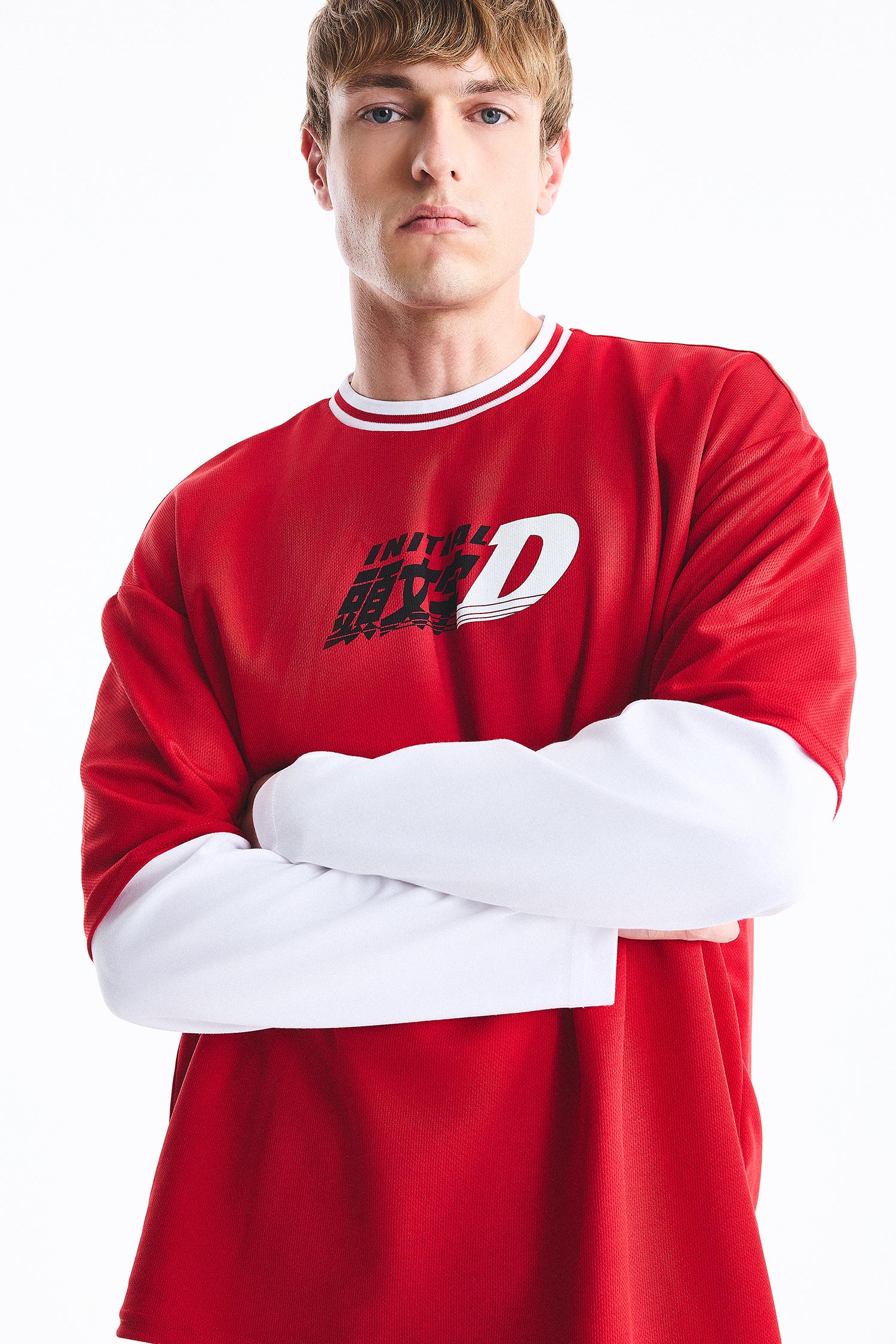 DeFacto Initial D Boxy Fit Çoklu Baskılı Tişört görsel 3