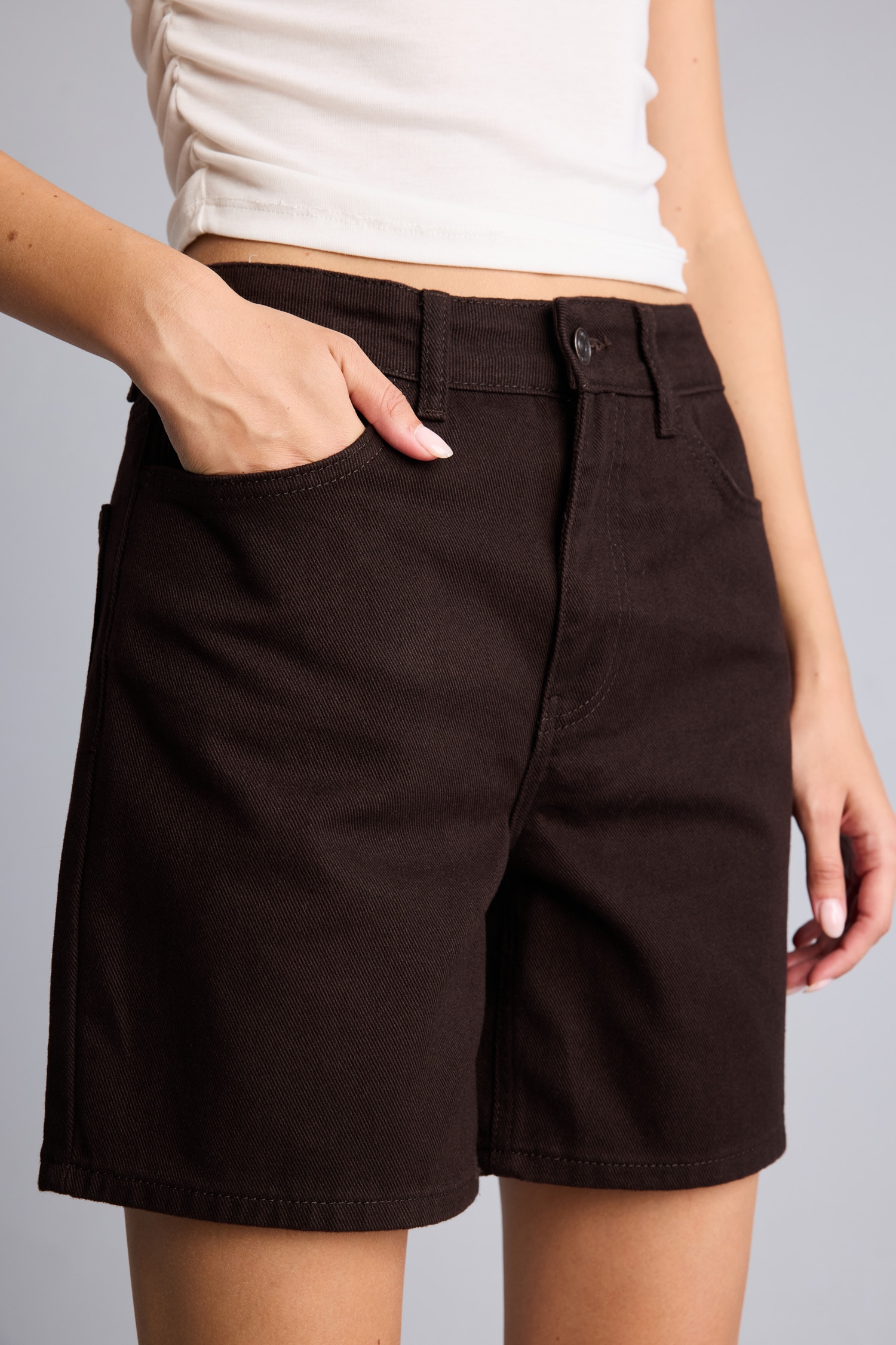 DeFacto %100 Pamuk Regular Fit Jean Bermuda Şort görsel 3