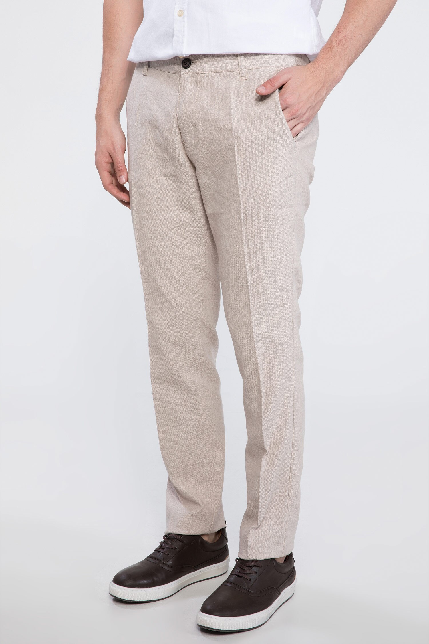 Defacto Keten Karışım Paco Regular Fit Pantolon. 1