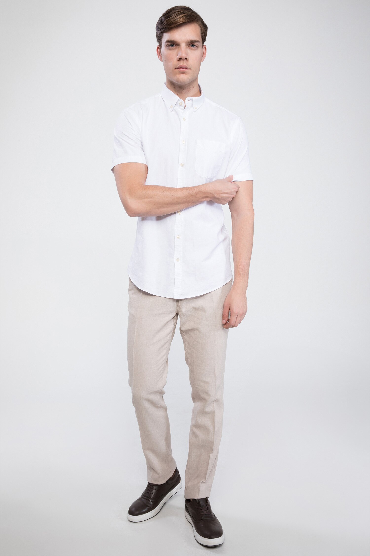 Defacto Keten Karışım Paco Regular Fit Pantolon. 2