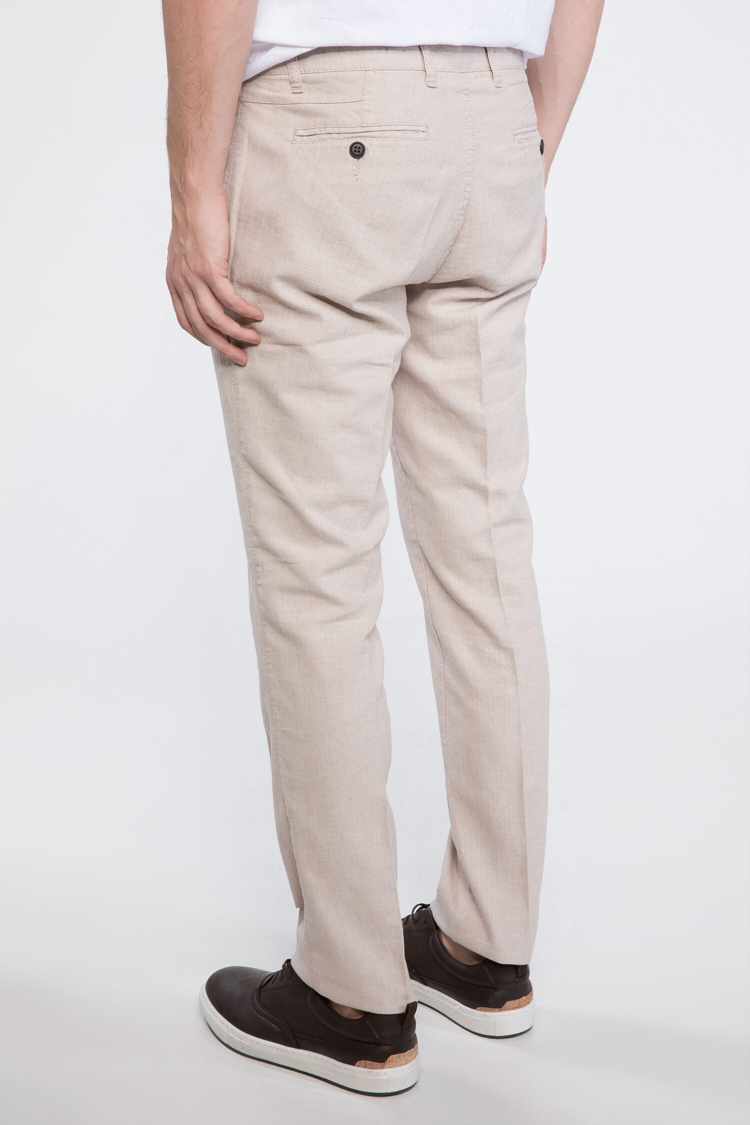 Defacto Keten Karışım Paco Regular Fit Pantolon. 3