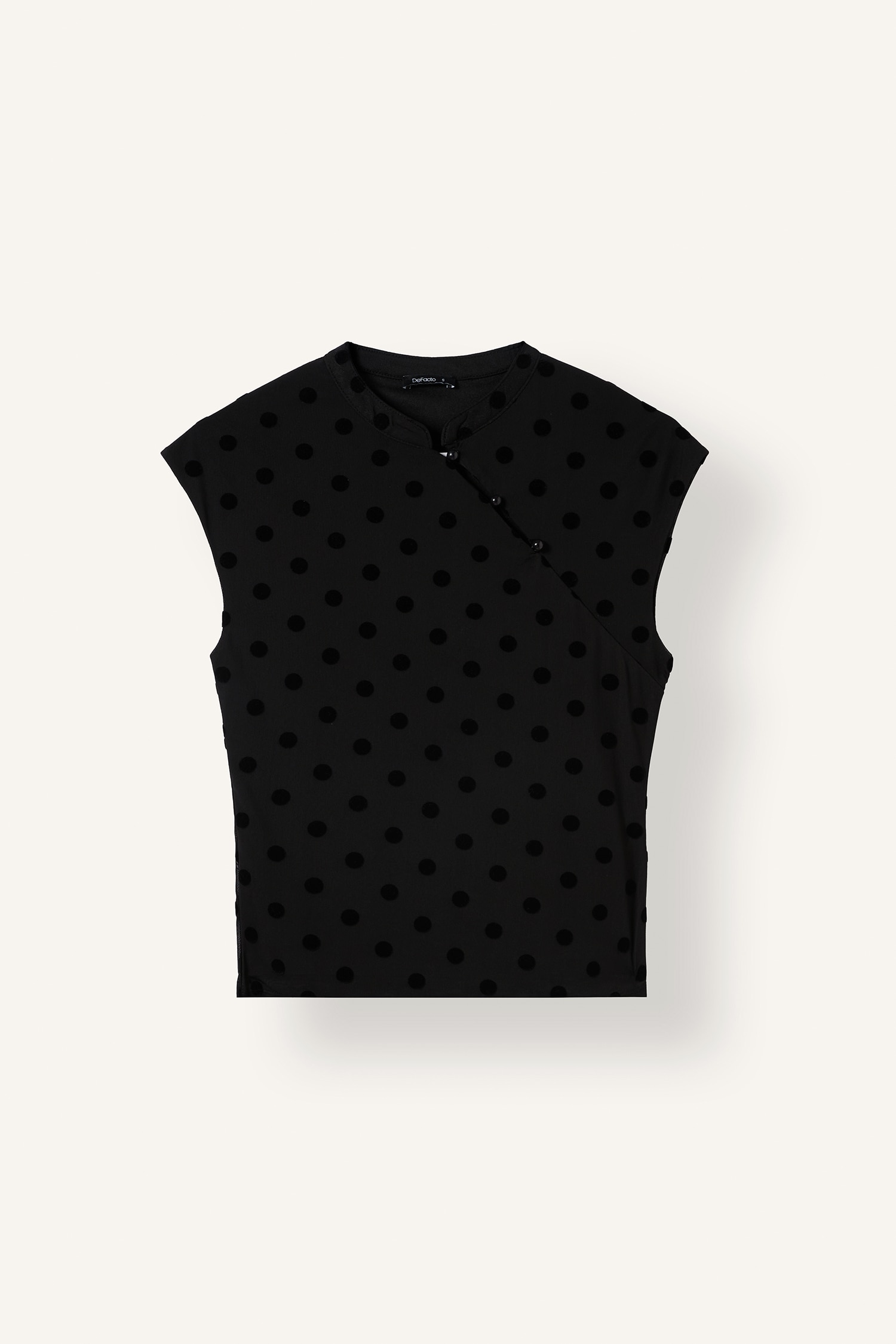 DeFacto Slim Fit Puantiyeli Tül Tişört görsel 2