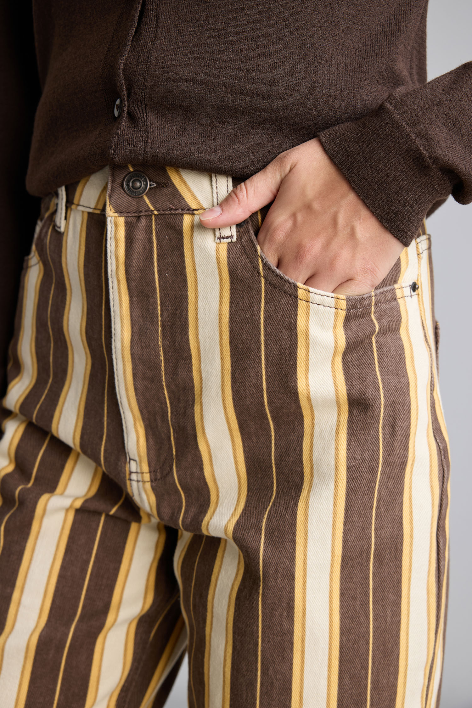 DeFacto Straight Fit Çizgili Pantolon görsel 4