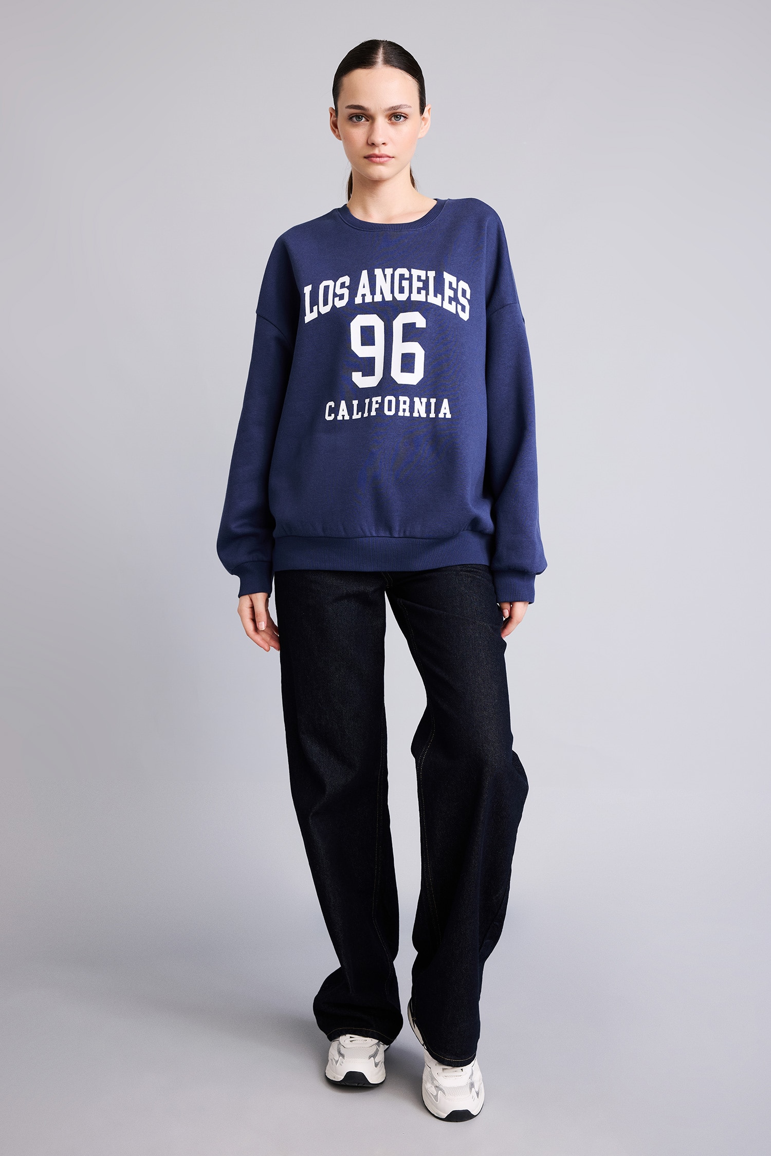 DeFacto Regular Fit Baskılı Uzun Kol Sweatshirt görsel 2