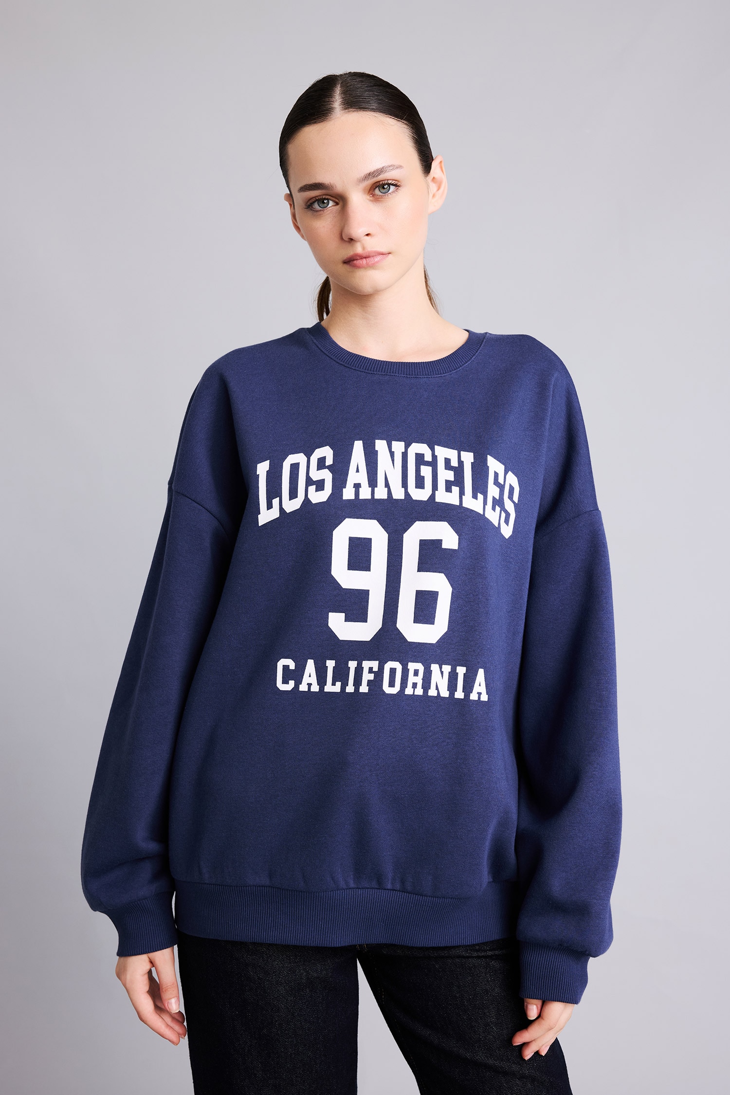 DeFacto Regular Fit Baskılı Uzun Kol Sweatshirt görsel 3