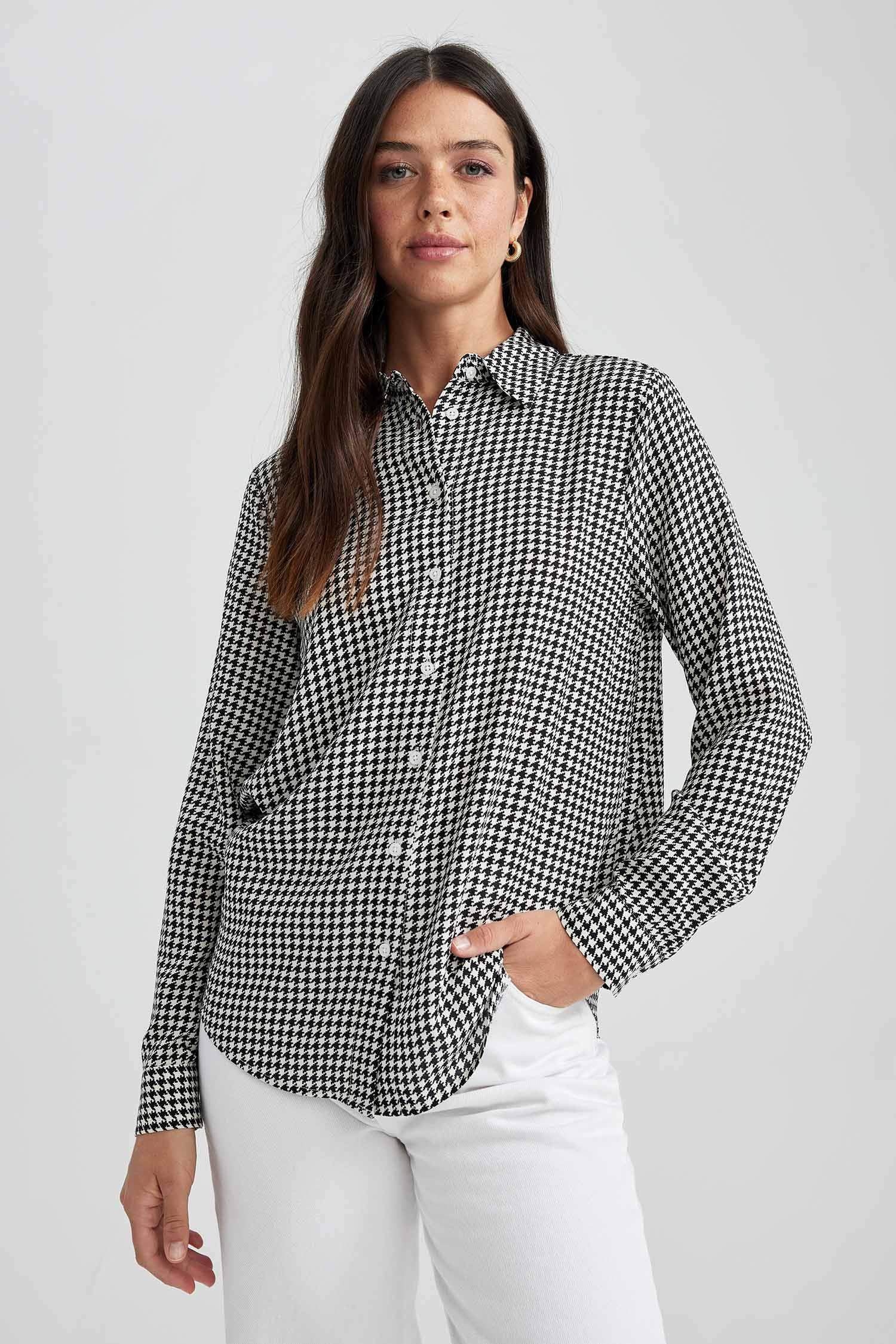 Regular Fit Shirt Collar Long Sleeve Shirt