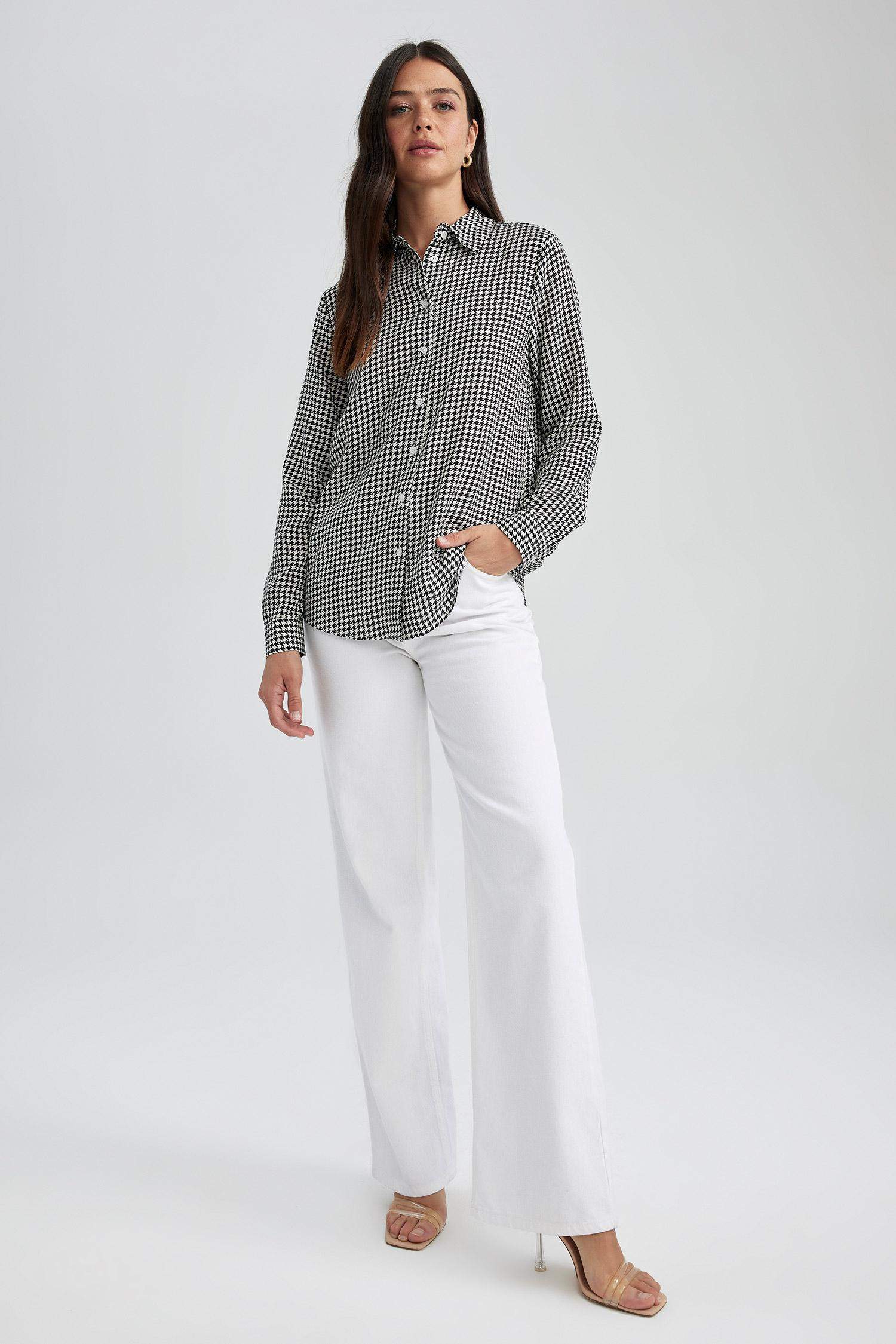 Regular Fit Shirt Collar Long Sleeve Shirt