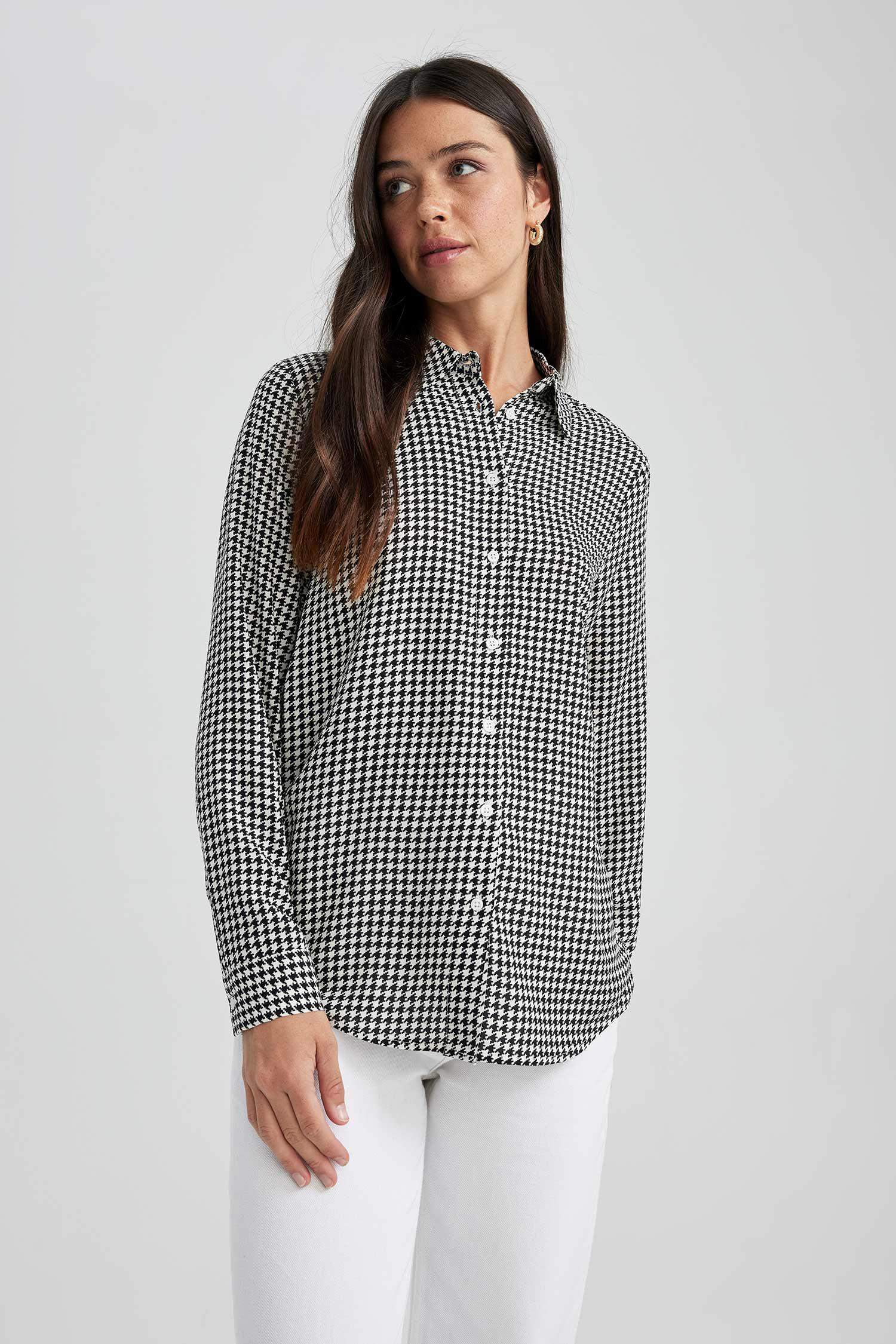 Regular Fit Shirt Collar Long Sleeve Shirt