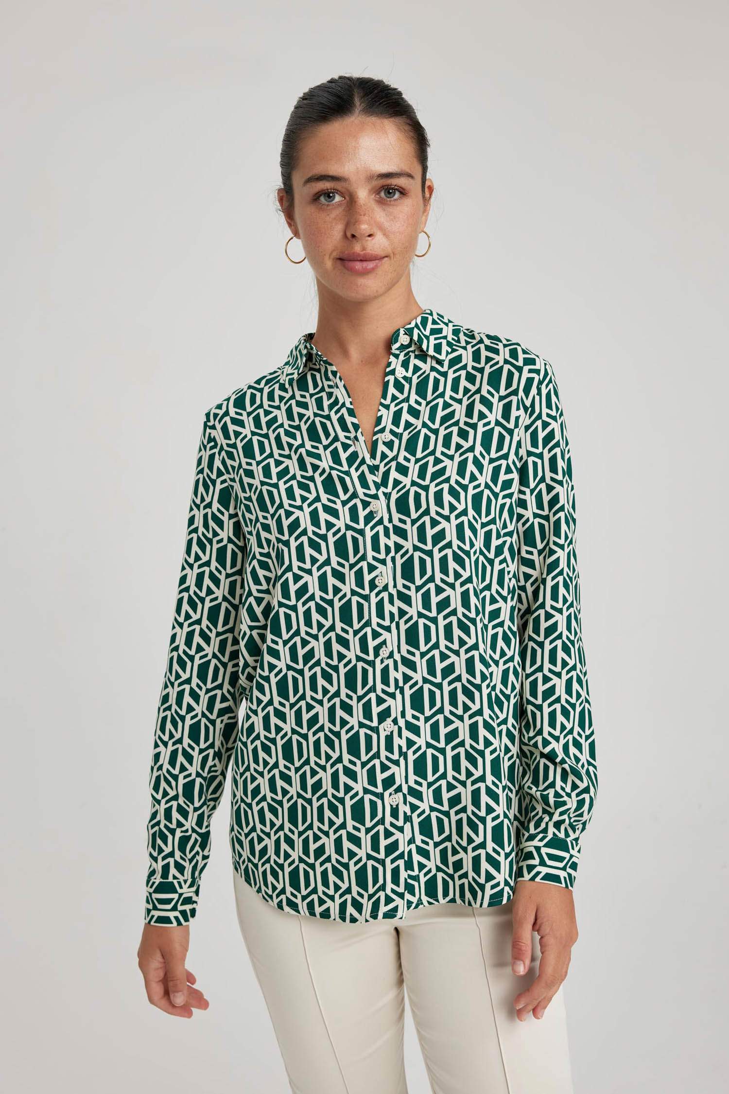 Regular Fit Uzun Kollu Desenli Gömlek