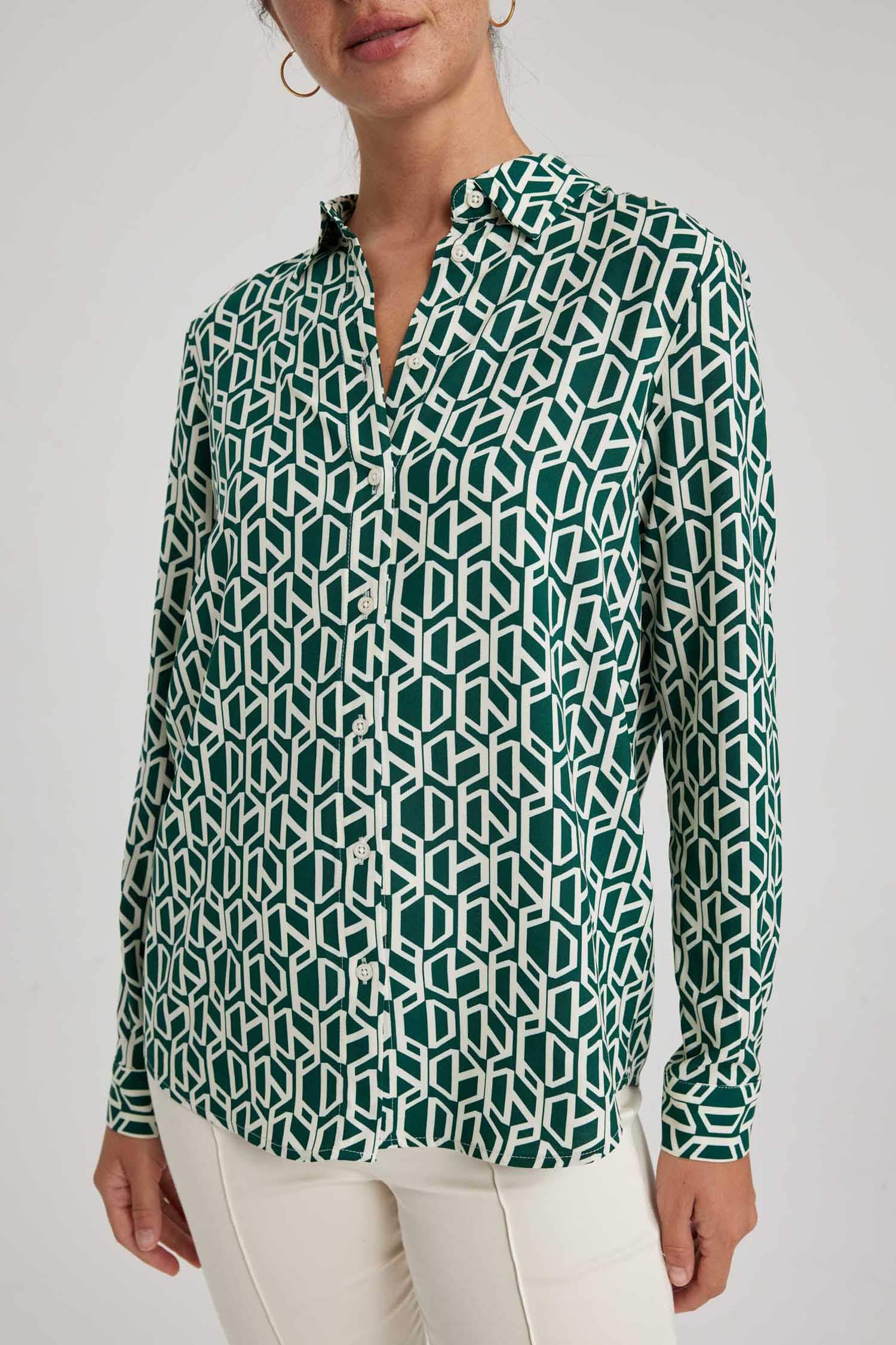 Regular Fit Uzun Kollu Desenli Gömlek