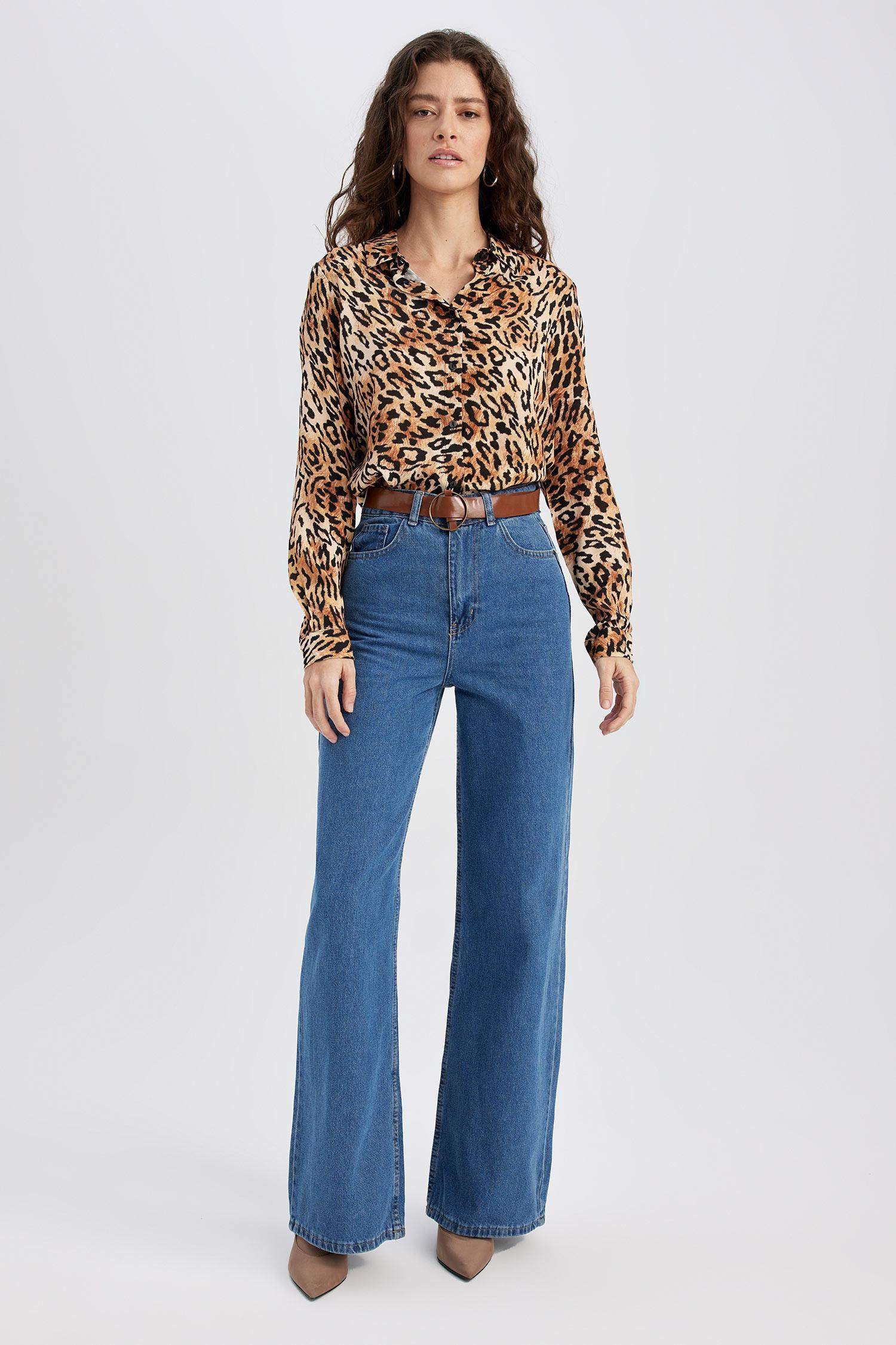 Рубашка с леопардовым принтом