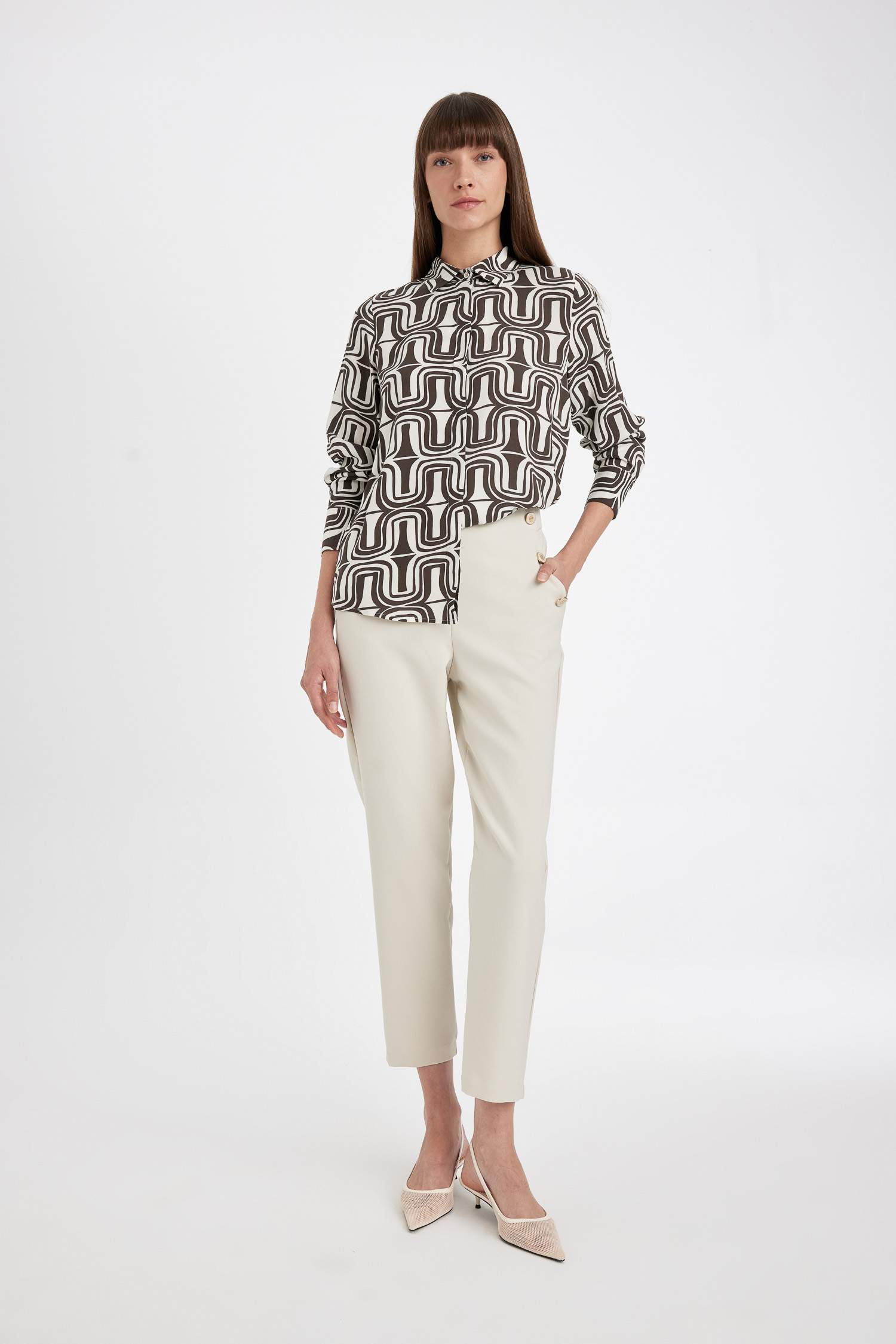 Regular Fit Desenli Uzun Kollu Gömlek