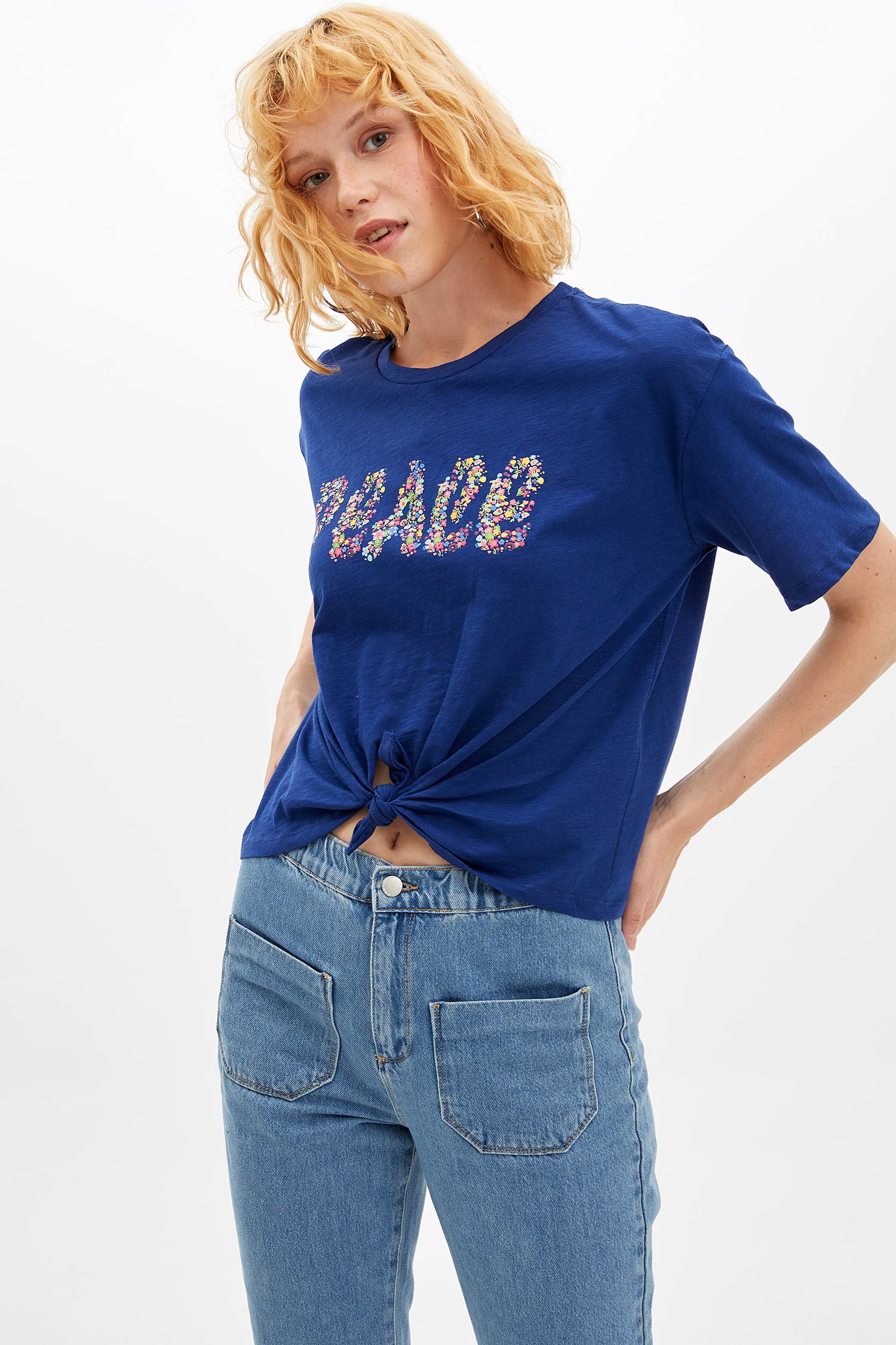 Defacto Baskılı T-shirt. 1