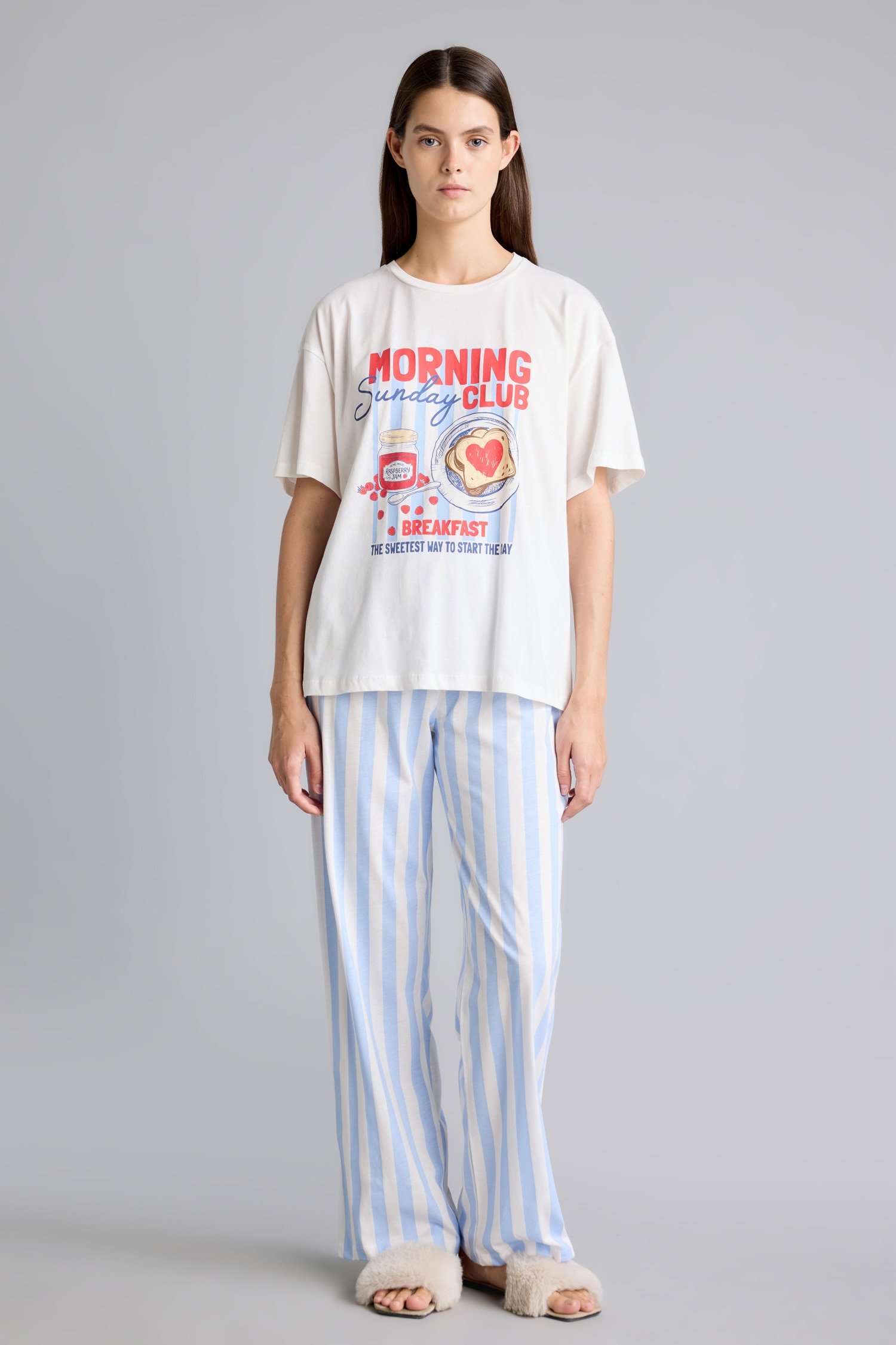 DeFacto Regular Fit Baskılı 2'li Pijama Takımı