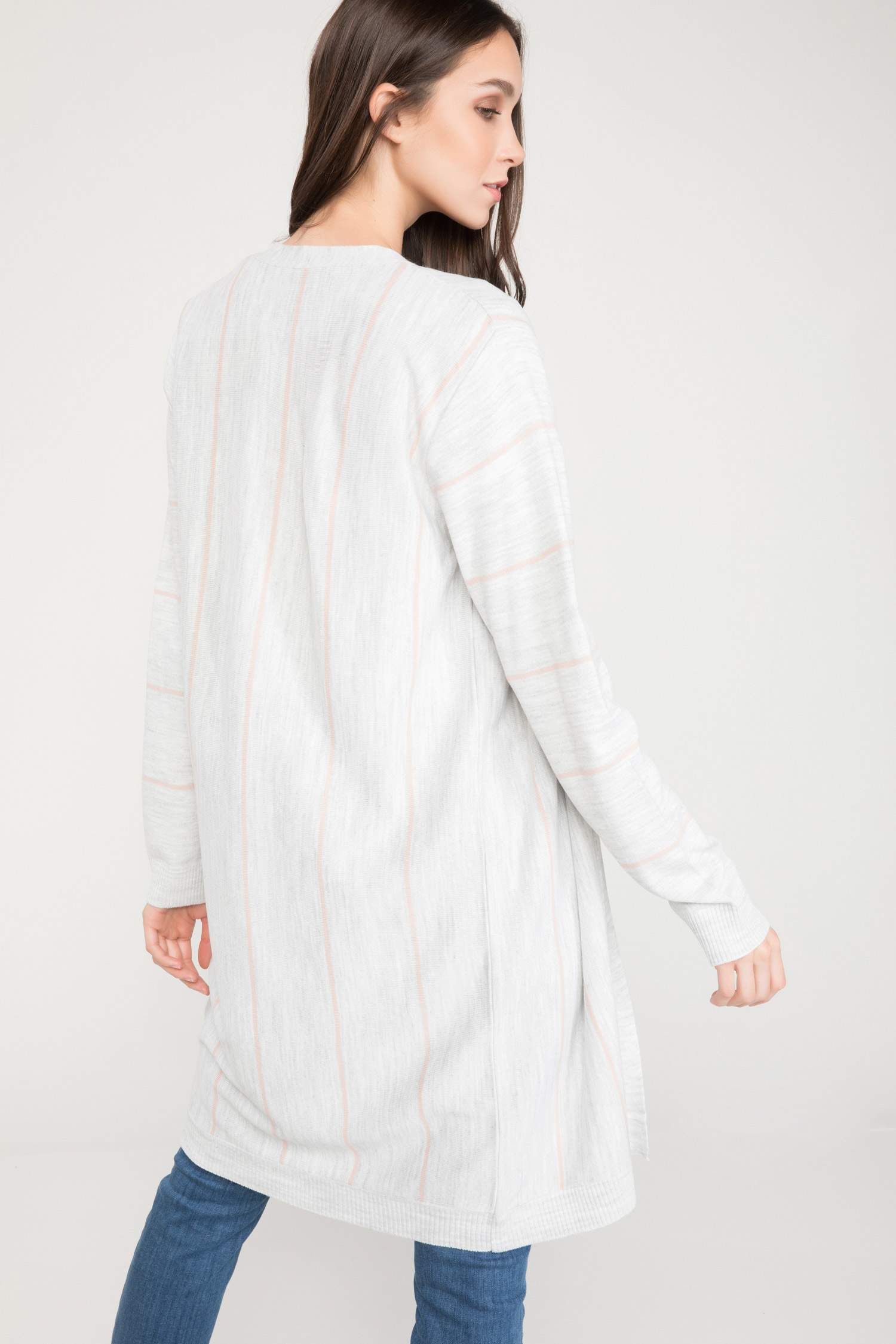 Defacto Çizgili Uzun Hırka. 4