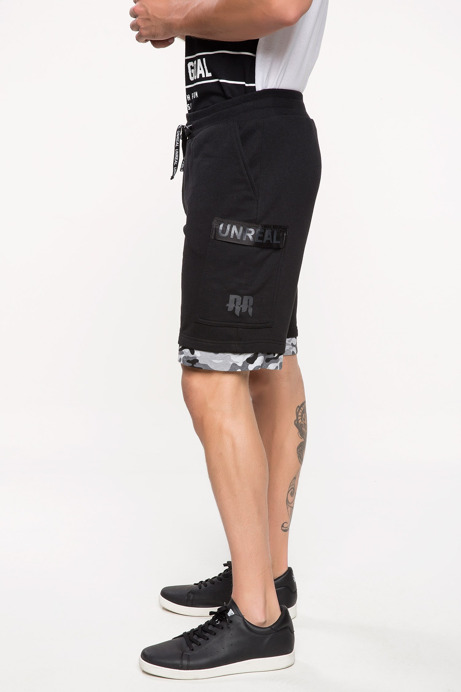 Defacto Kamuflaj Baskılı Slim Fit Şort. 3