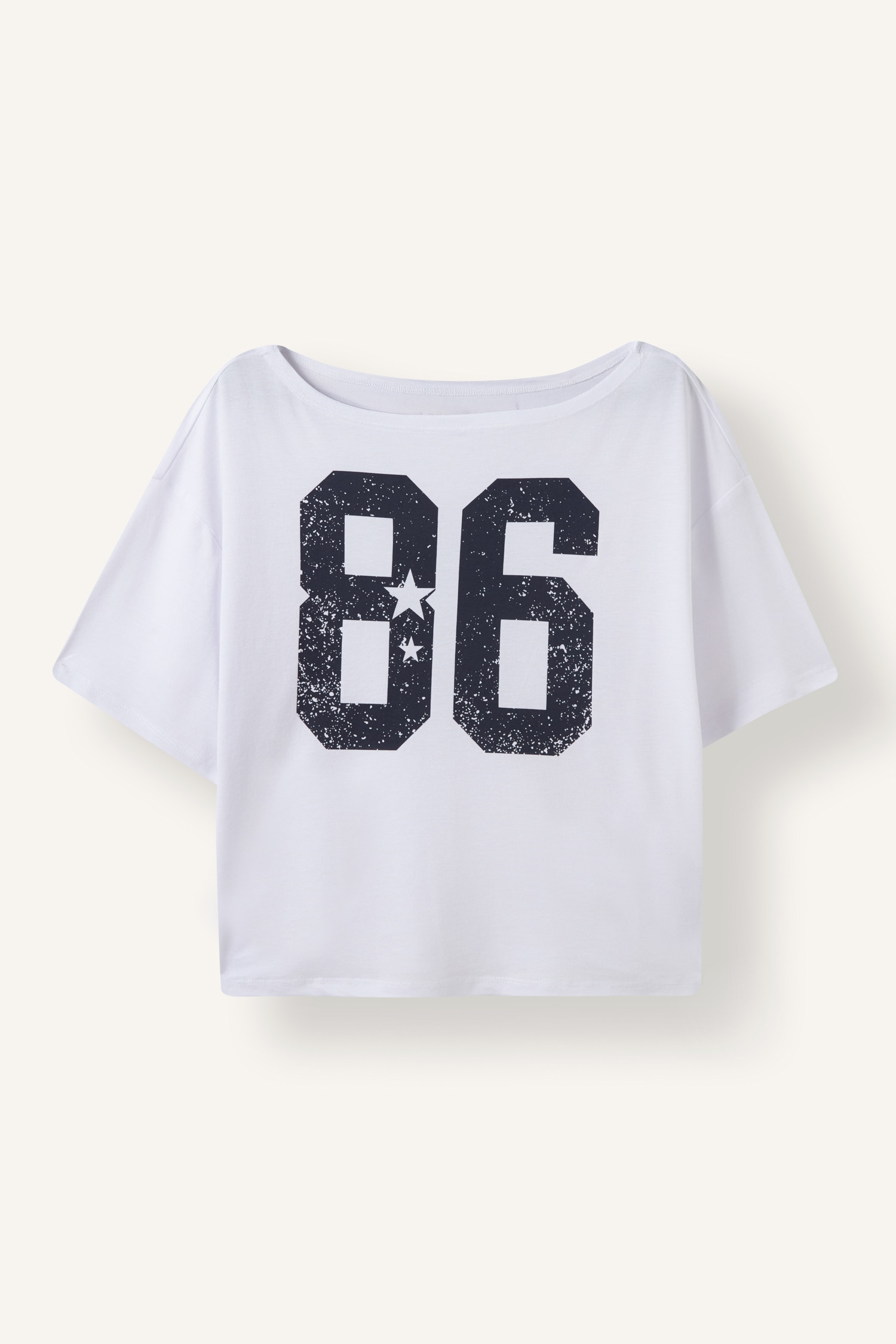 DeFacto Loose Fit Kayık Yaka Baskılı Tişört