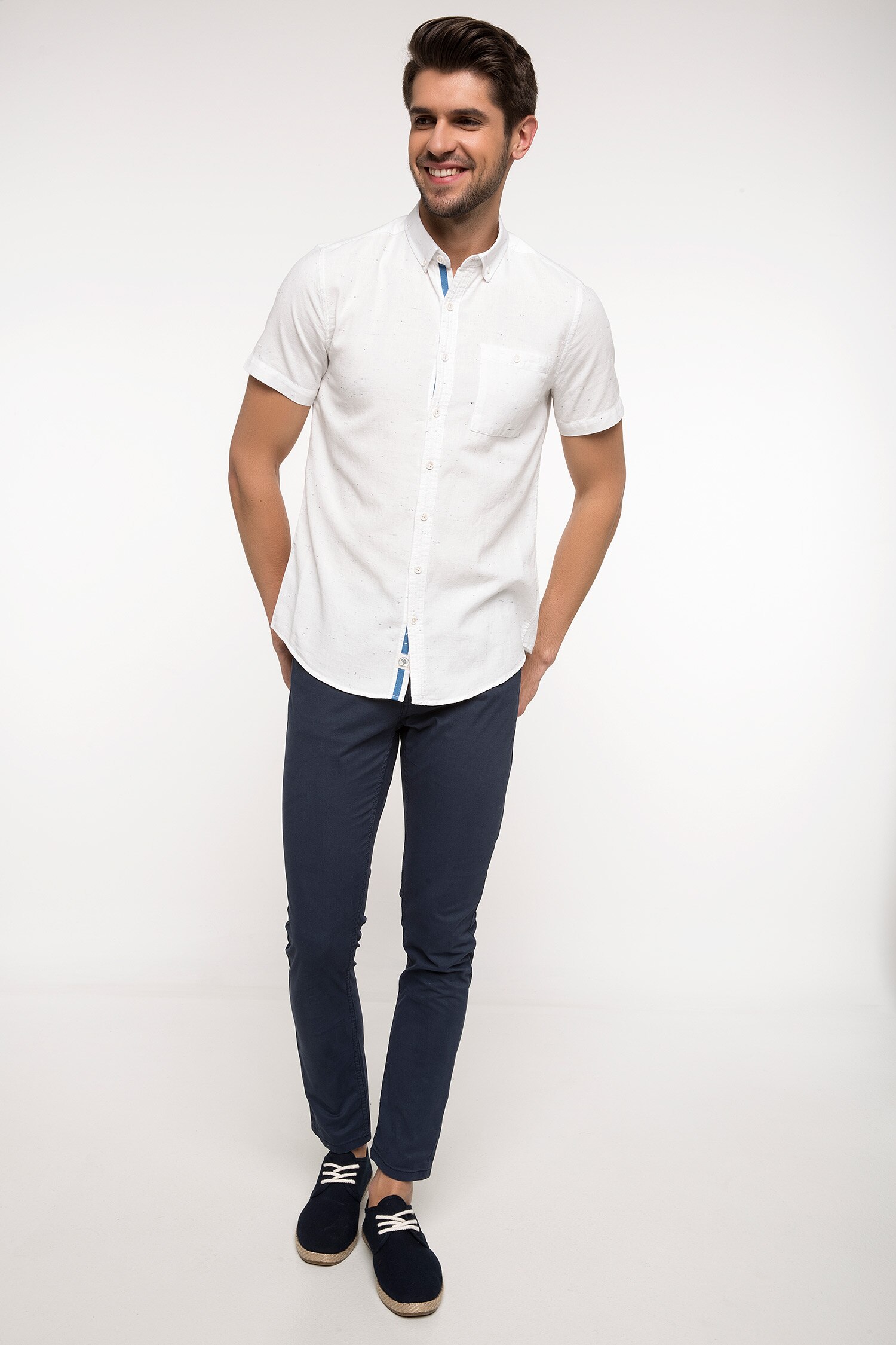 Defacto Tek Cep Detaylı Slim Fit Gömlek. 2