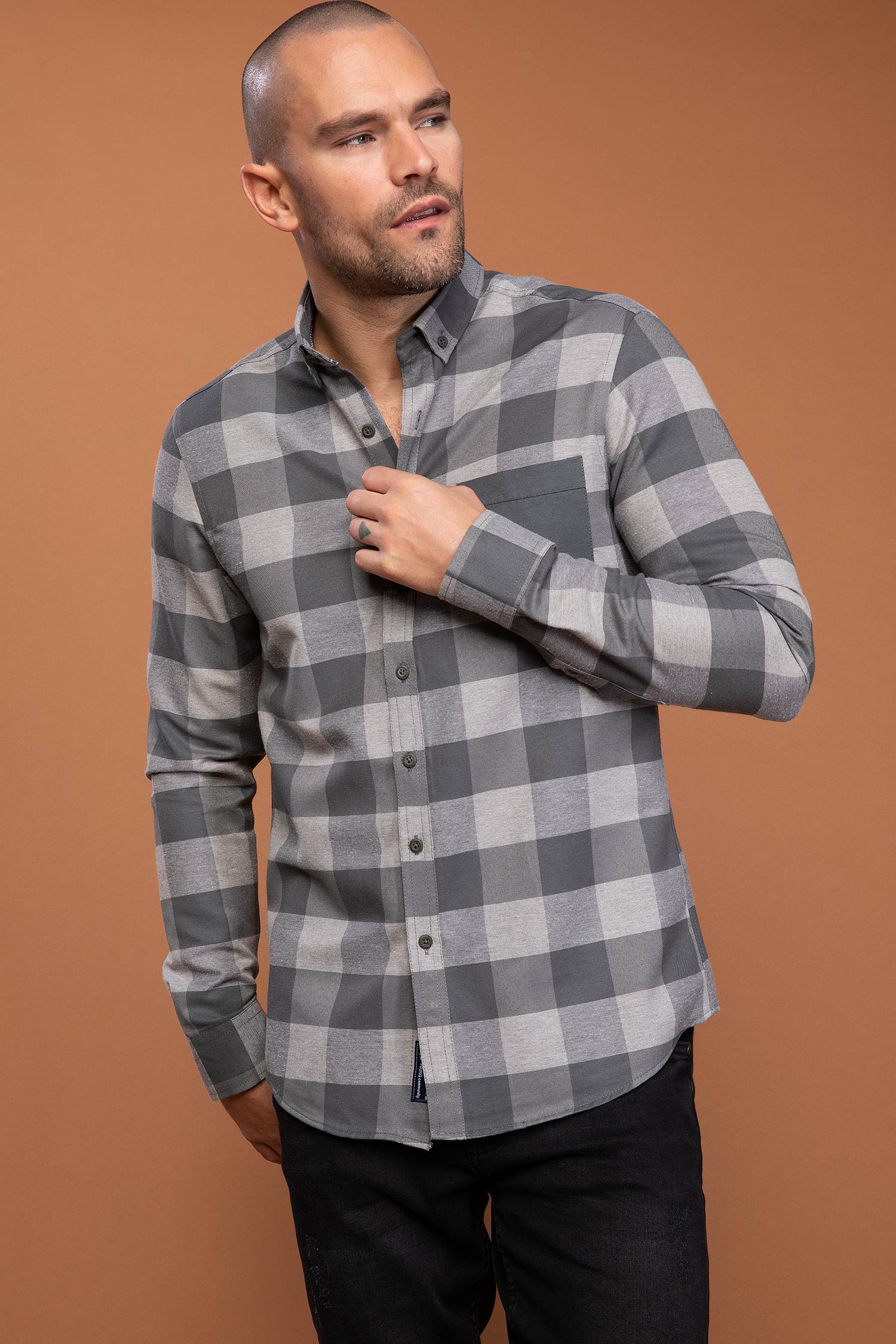 Defacto Polo Yaka Slim Fit Gömlek. 1
