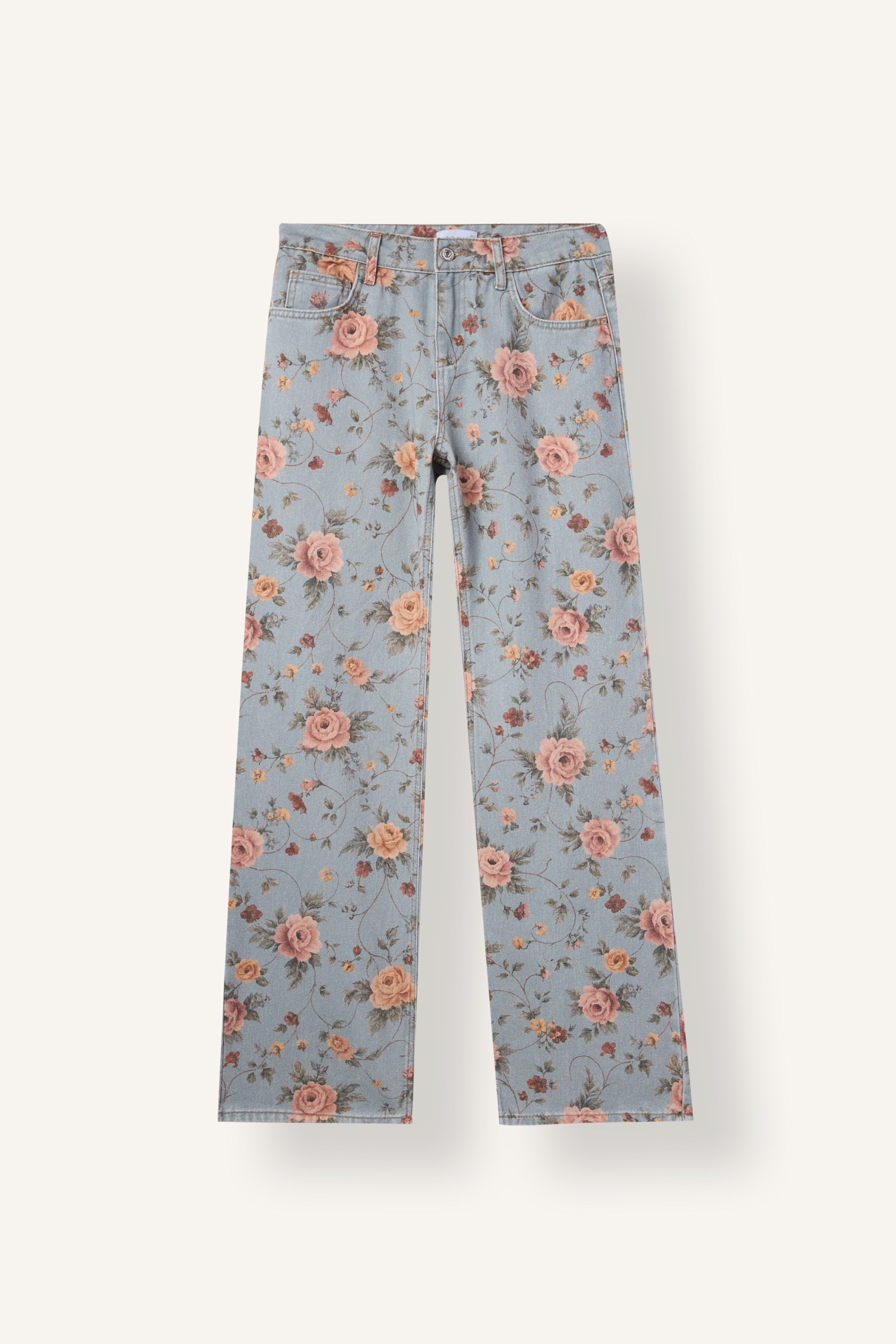 DeFacto Çiçekli Straight Fit Pantolon