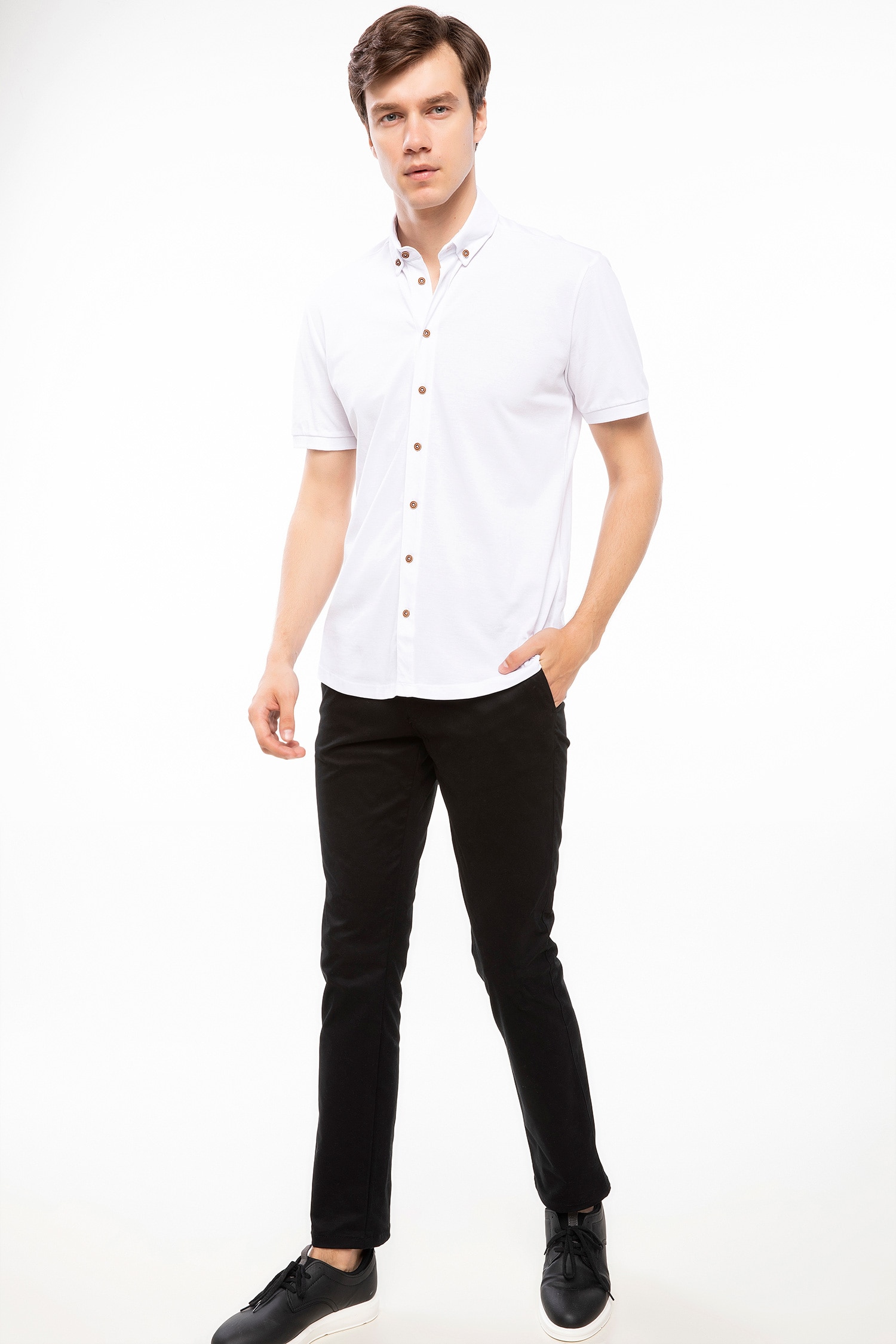 Defacto Kısa Kollu Slim Fit Gömlek. 2