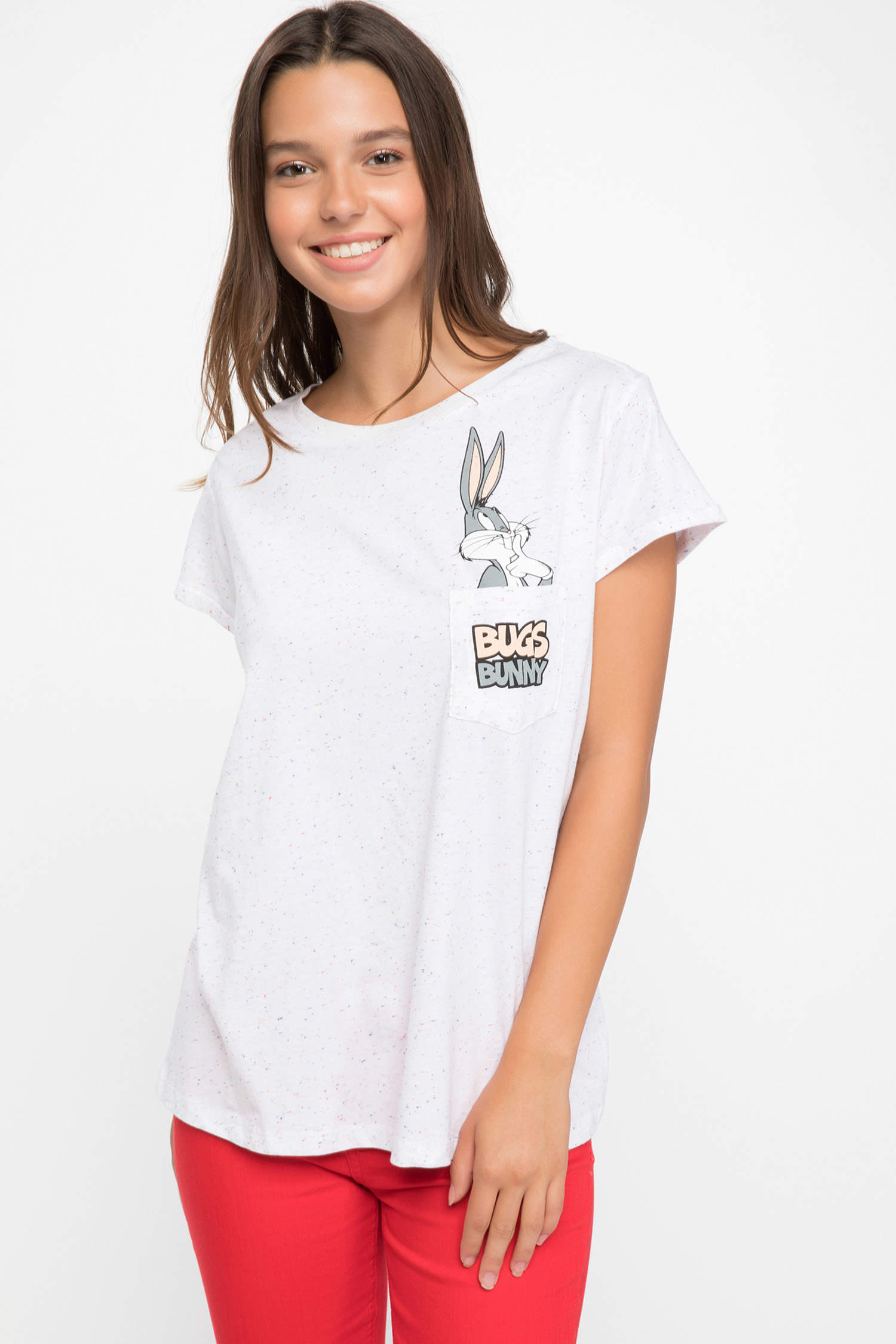 Defacto Bugs Bunny Lisanslı Baskılı T-shirt. 1