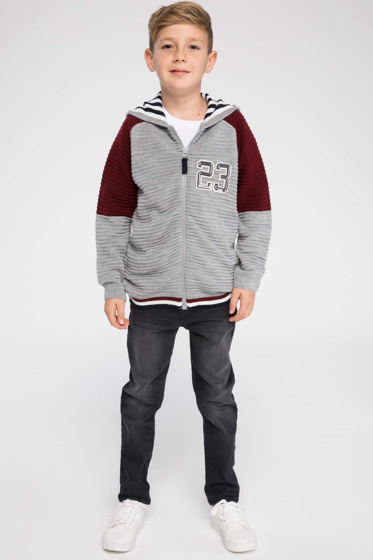 Defacto Renk Bloklu Baskılı Hırka. 2