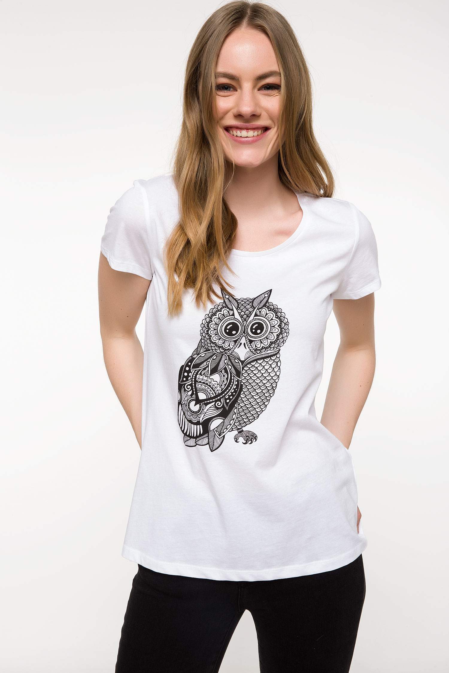 Defacto Baskılı T-shirt. 1
